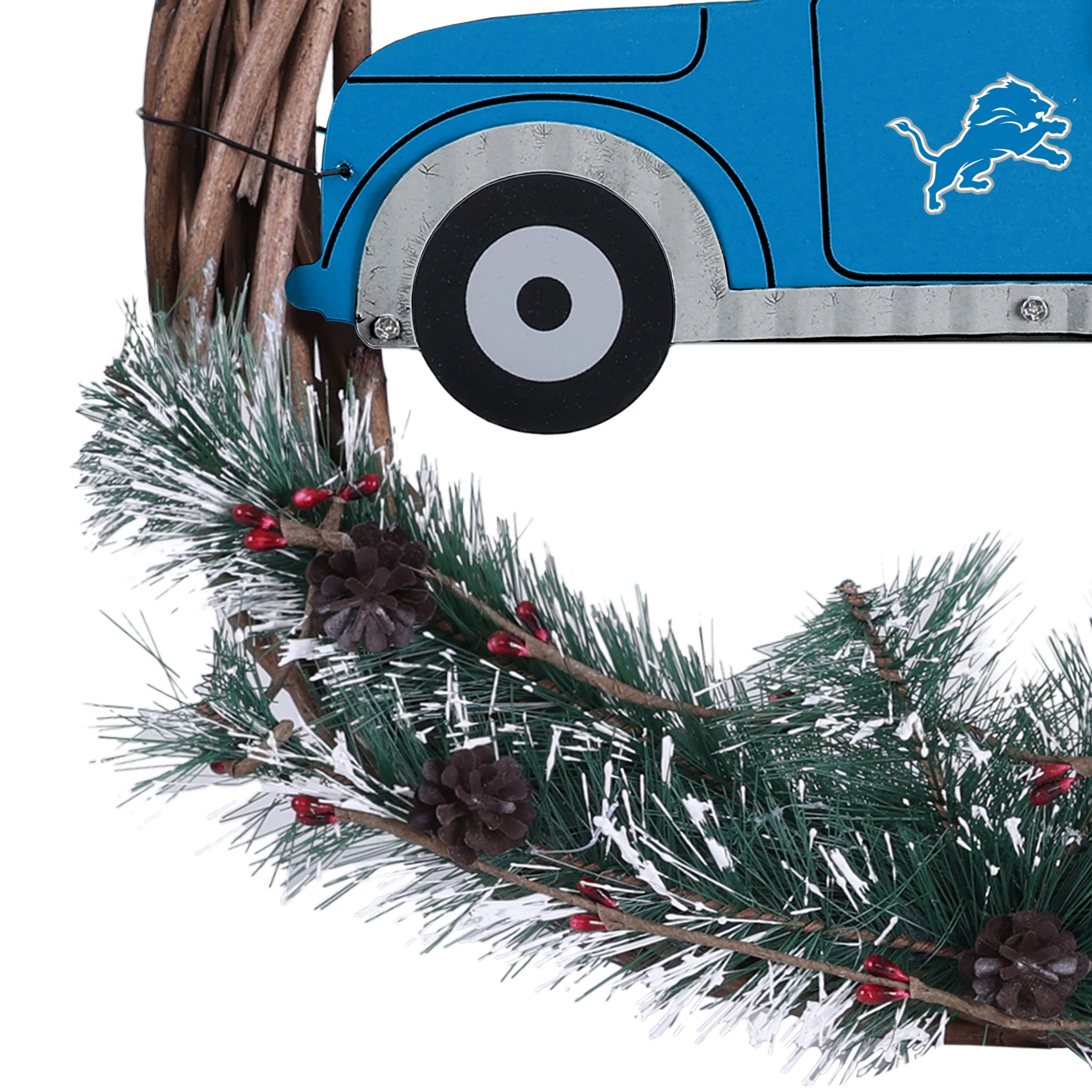 Detroit Lions NFL Wreath With Truck - Image 5