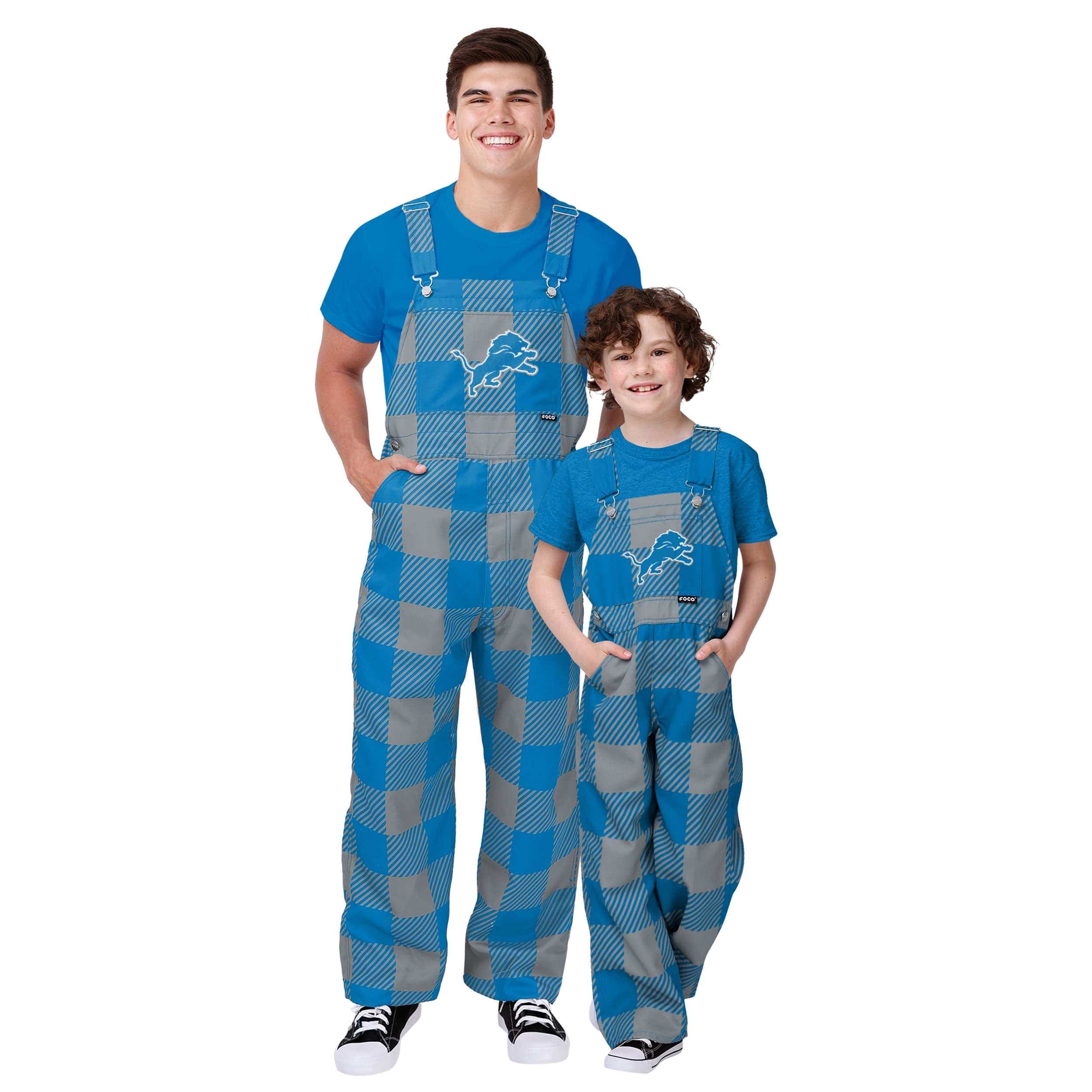 Detroit Lions NFL Youth Plaid Bib Overalls - Image 3