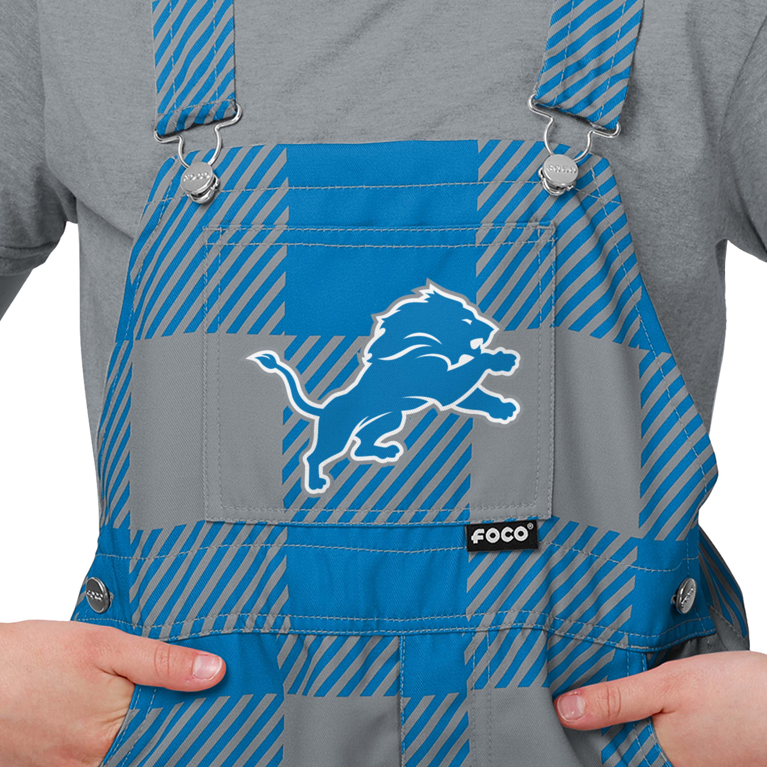 Detroit Lions NFL Youth Plaid Bib Overalls - Image 4
