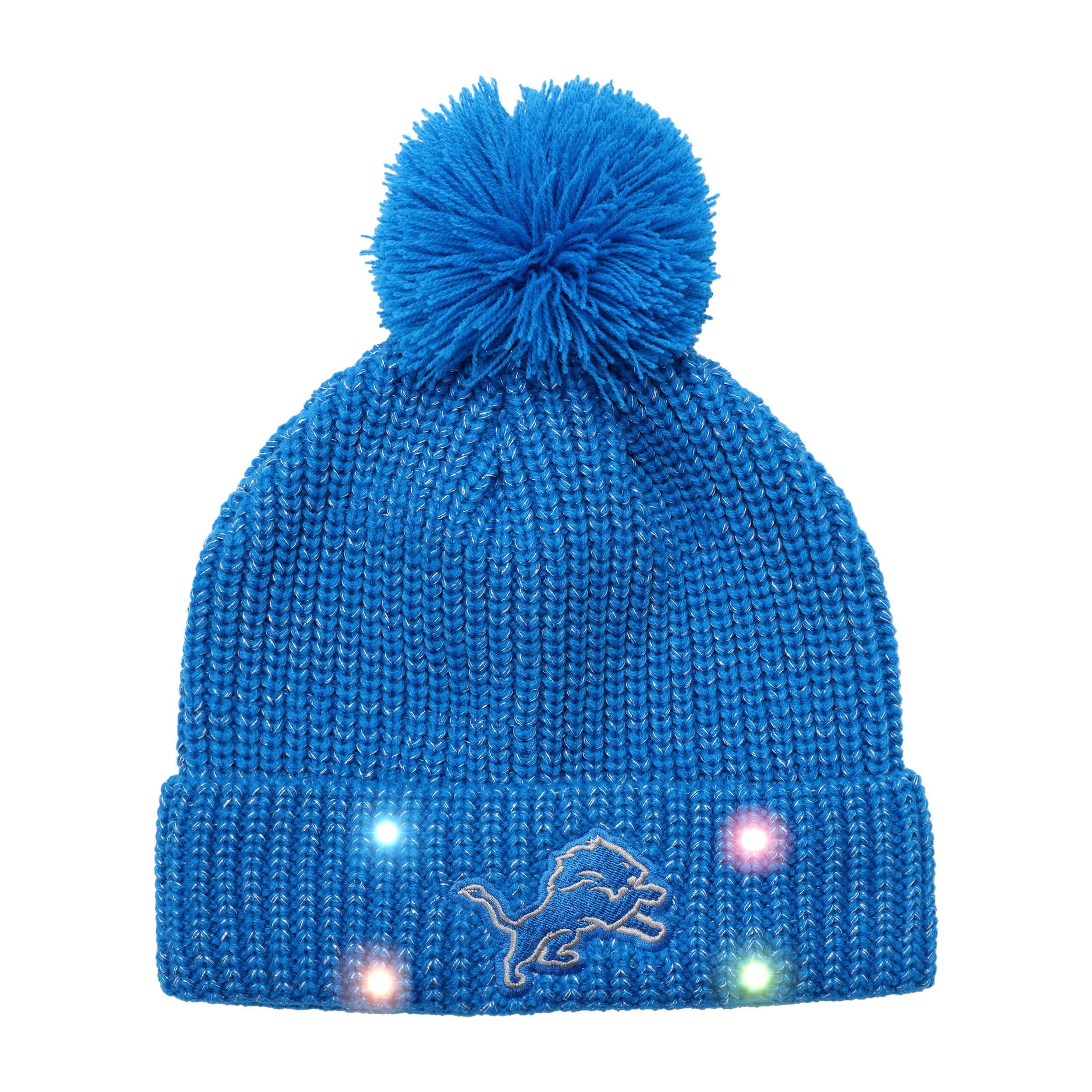 Detroit Lions Womens NFL Glitter Knit Light Up Beanie - Image 2