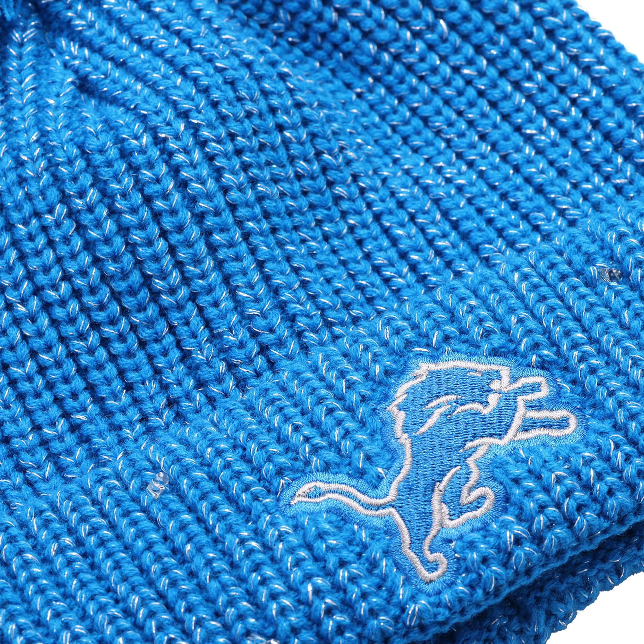 Detroit Lions Womens NFL Glitter Knit Light Up Beanie - Image 3