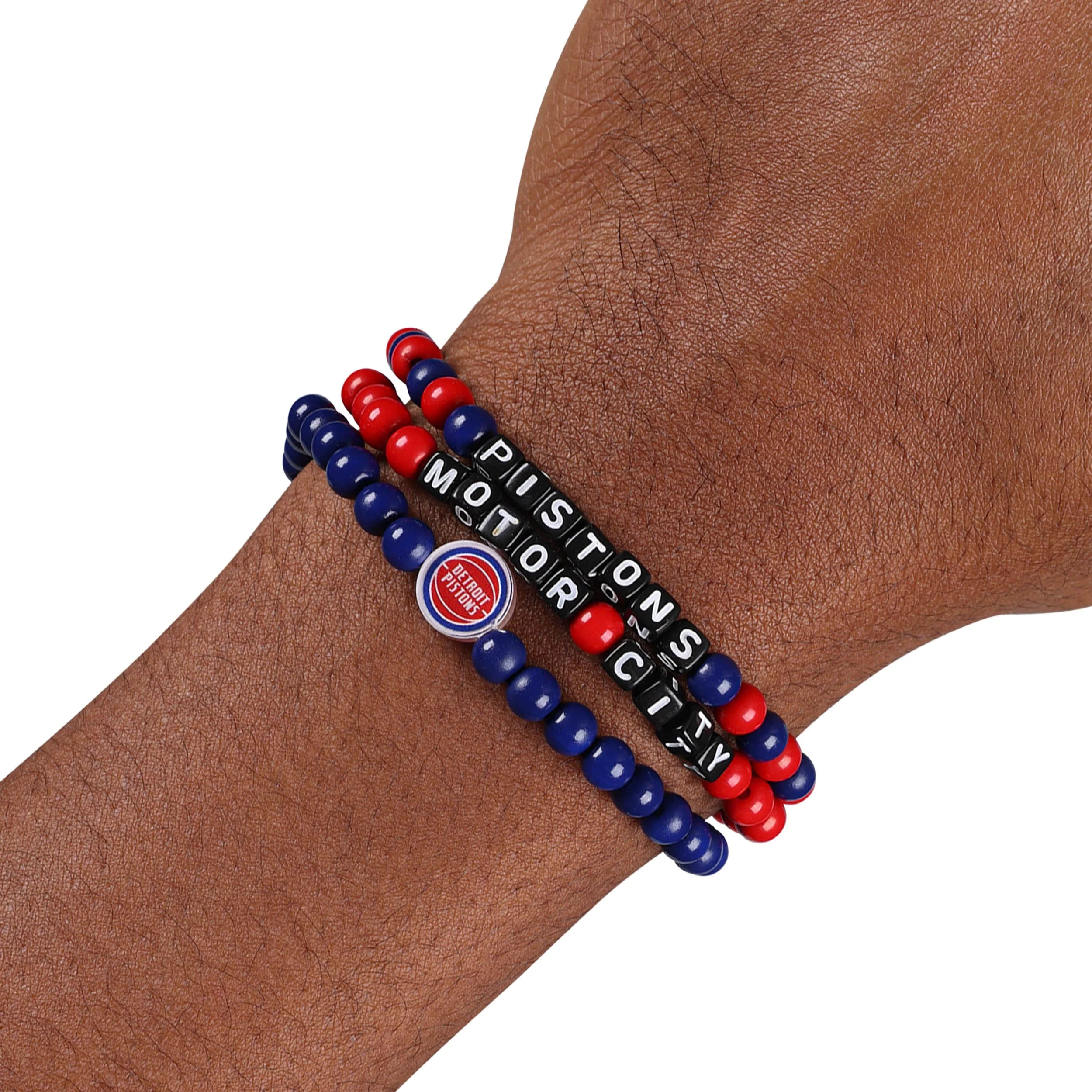 Detroit Pistons NBA 3 Pack Beaded Friendship Bracelet - Image 4