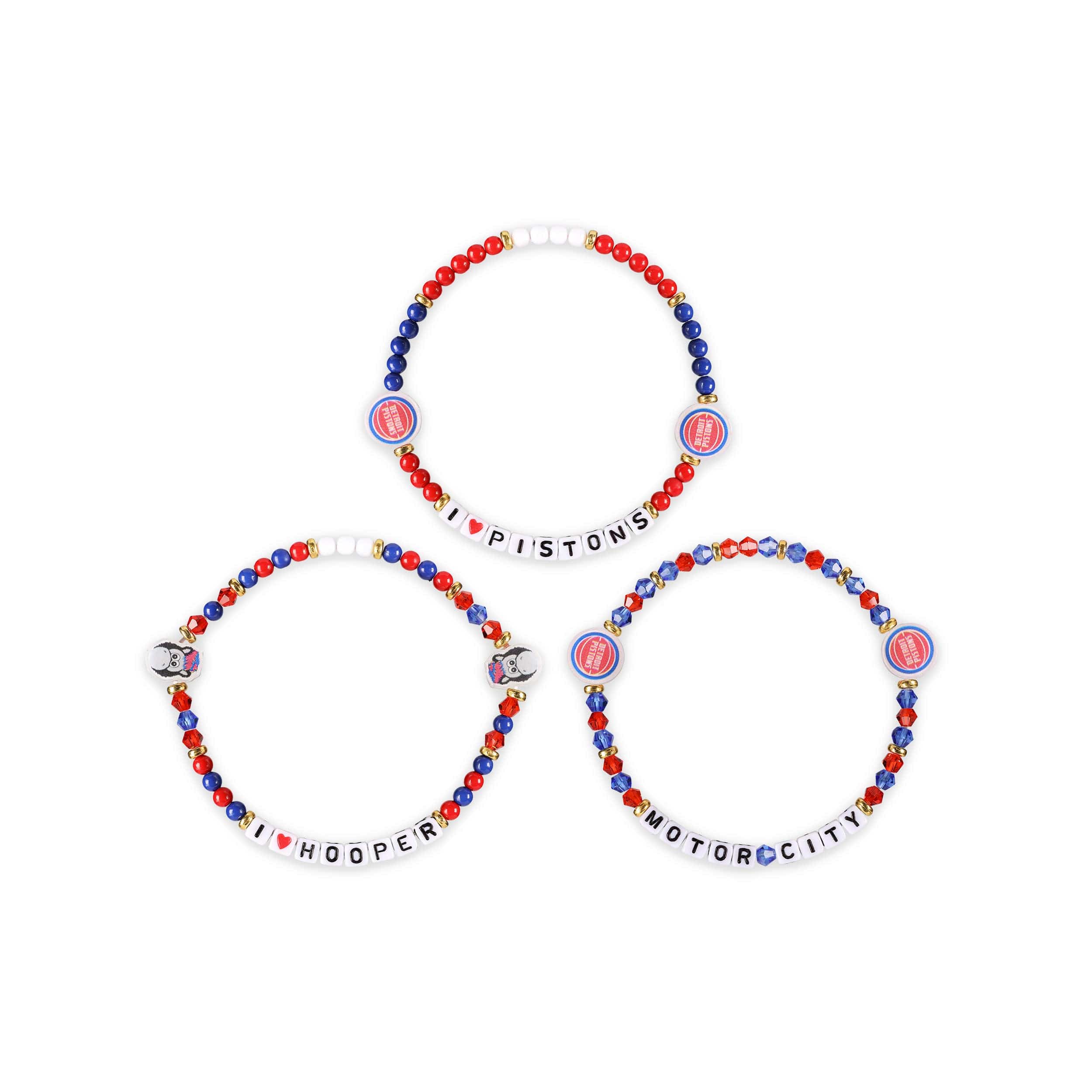 Detroit Pistons NBA 3 Pack Friendship Bracelet - Image 3