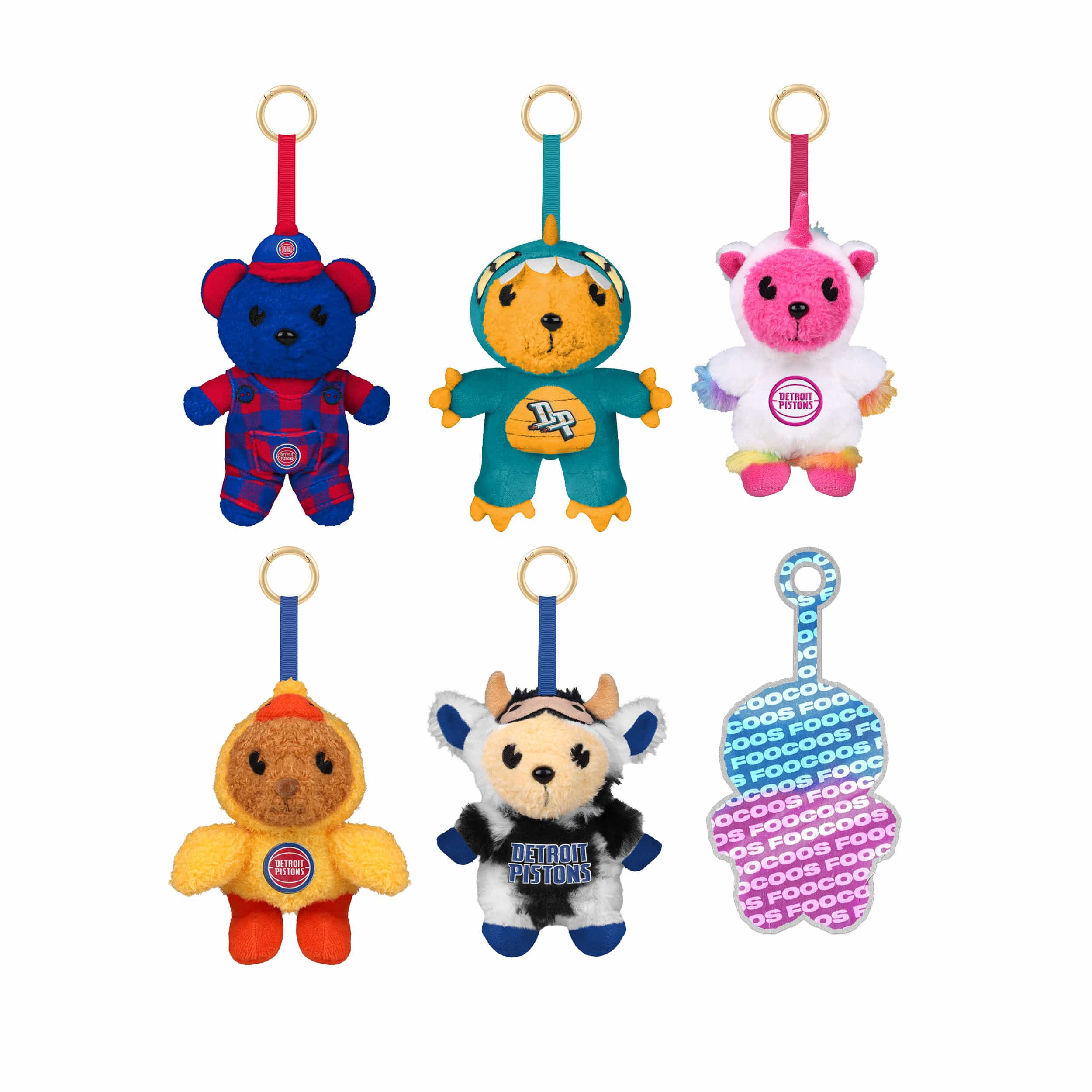 Detroit Pistons NBA FOOCOOS Plush Bag Charm Keychain Blind Box Series 1 (PREORDER - SHIPS MID JULY)