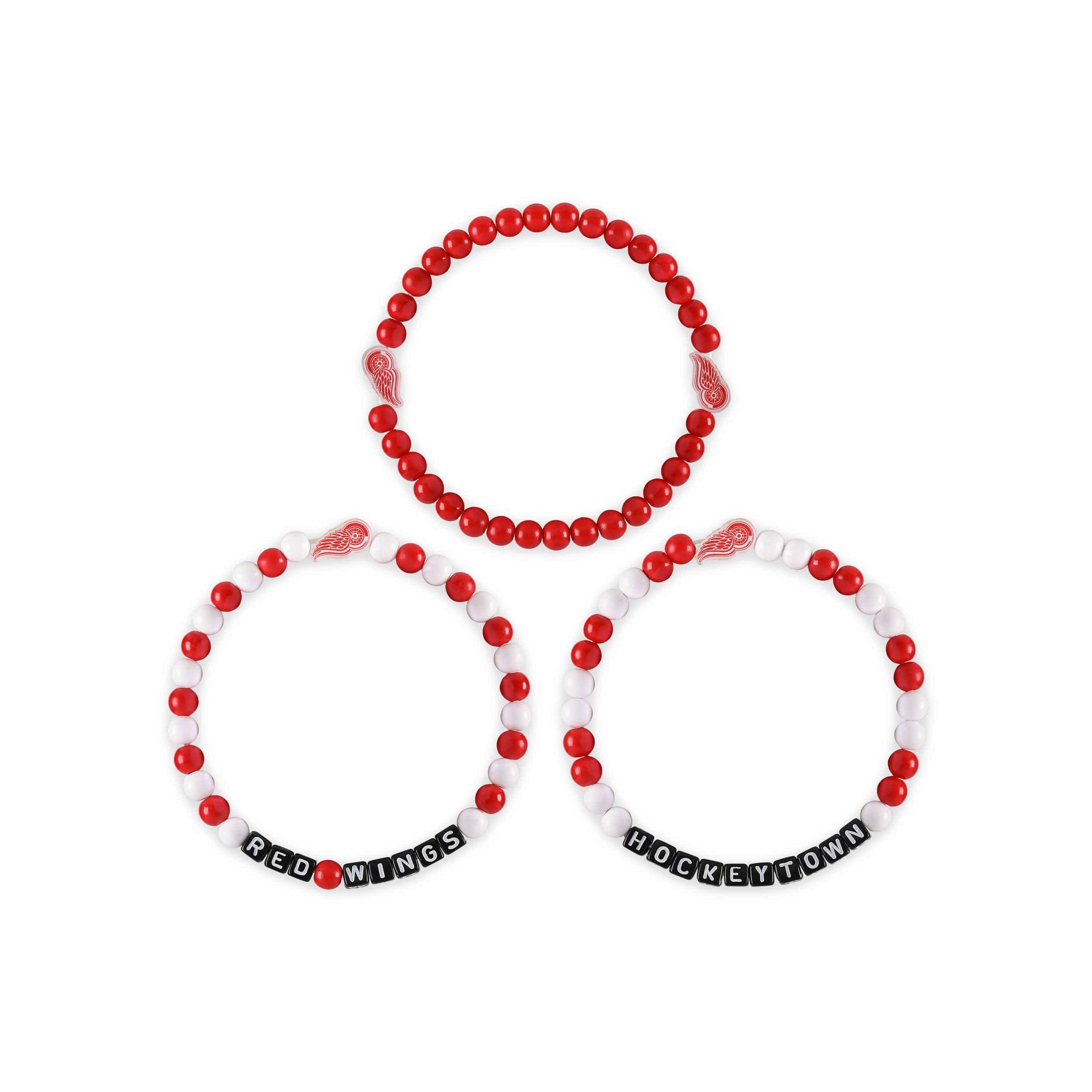 Detroit Red Wings NHL 3 Pack Beaded Friendship Bracelet - Image 3