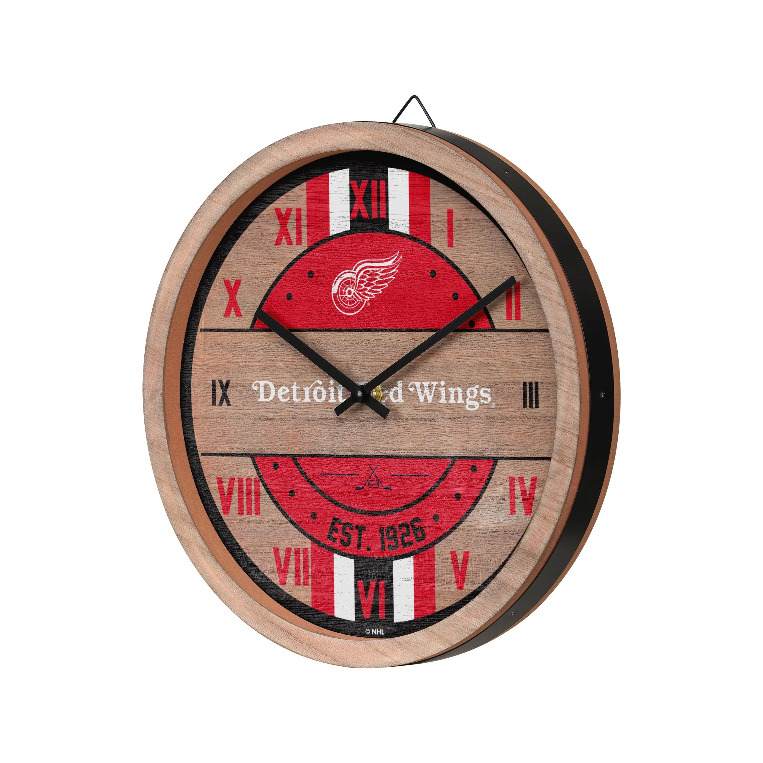 Detroit Red Wings NHL Barrel Wall Clock - Image 2