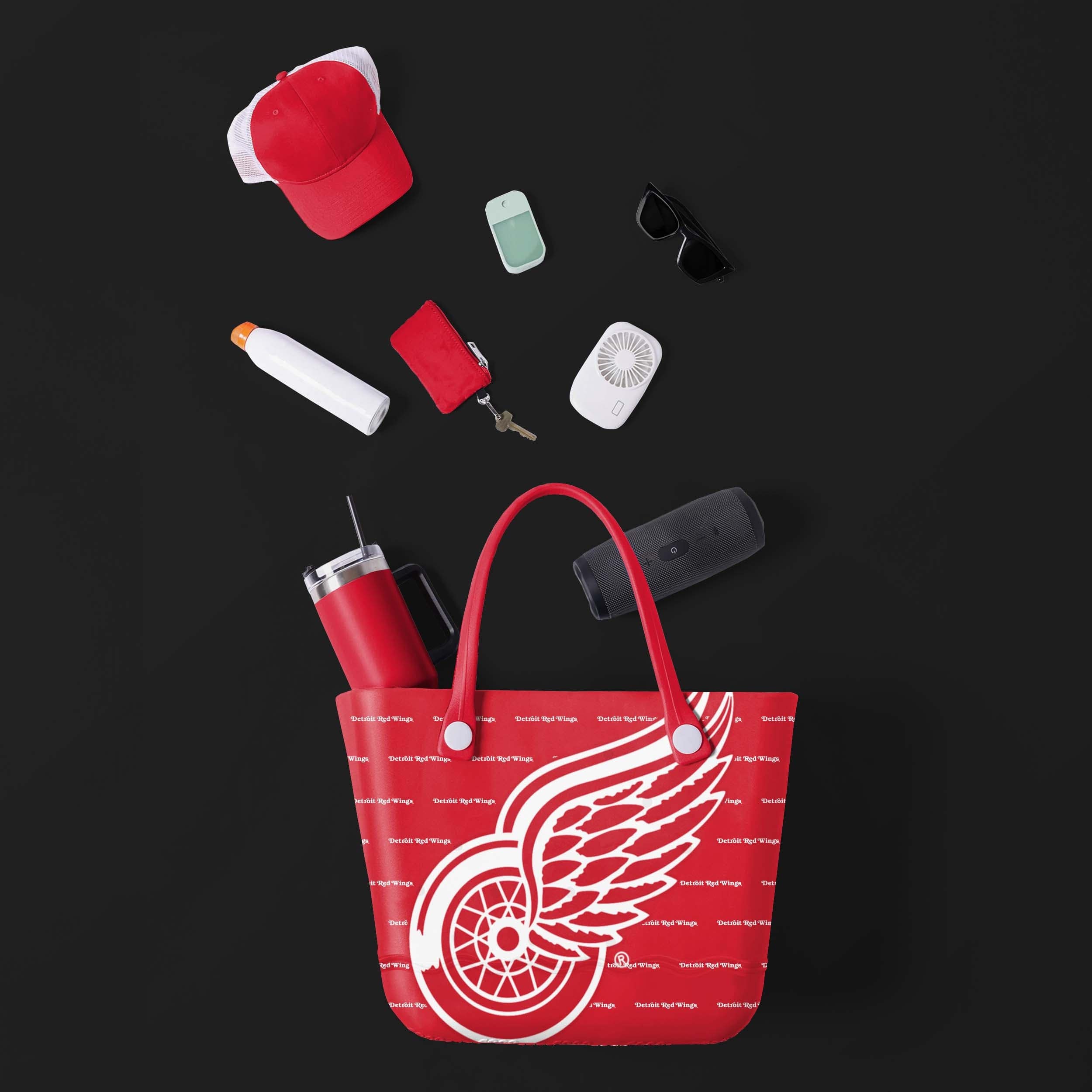 Detroit Red Wings NHL Big Logo Mini Print Tailgate Tote Bag - Image 2