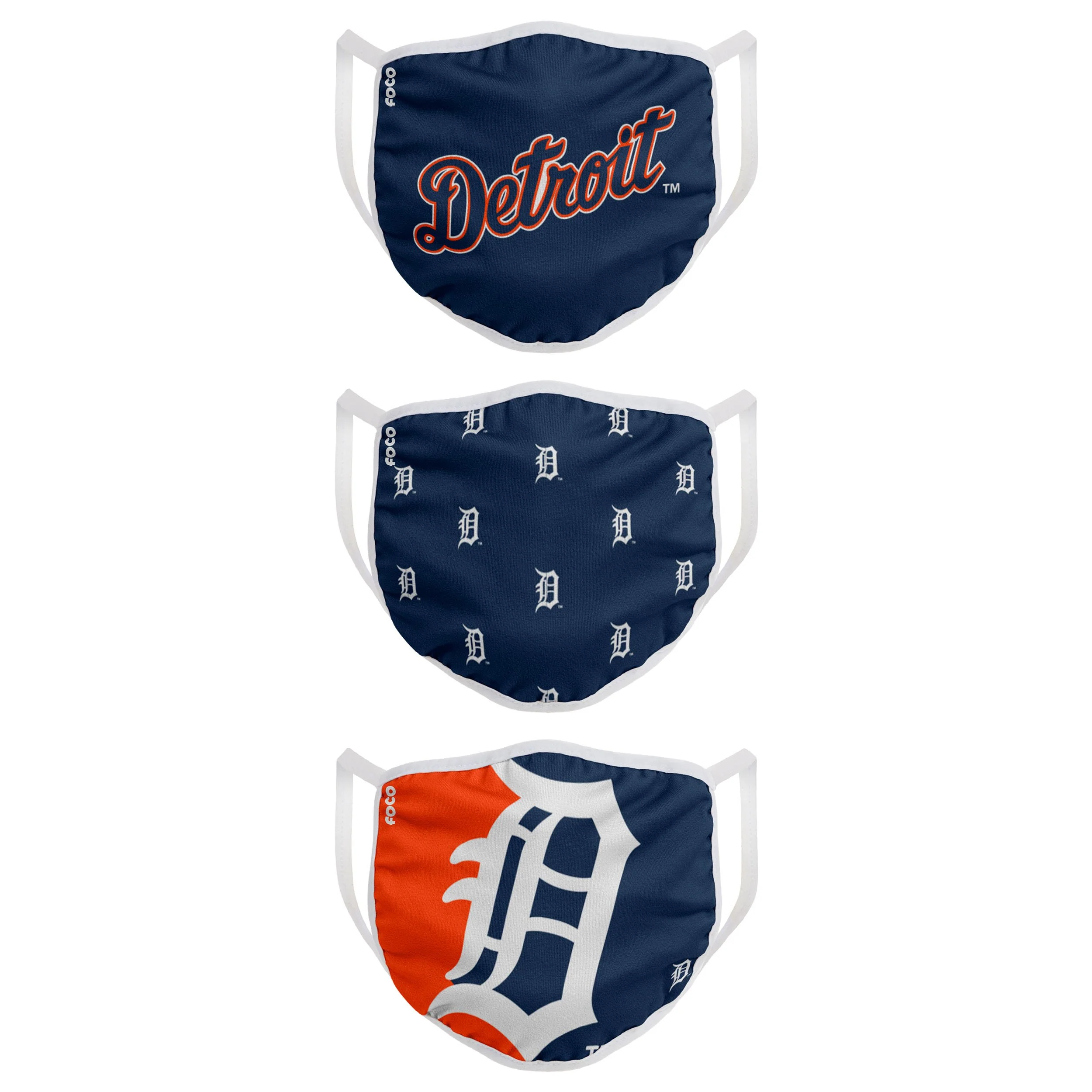 Detroit Tigers MLB 3 Pack Face Cover - Image 2