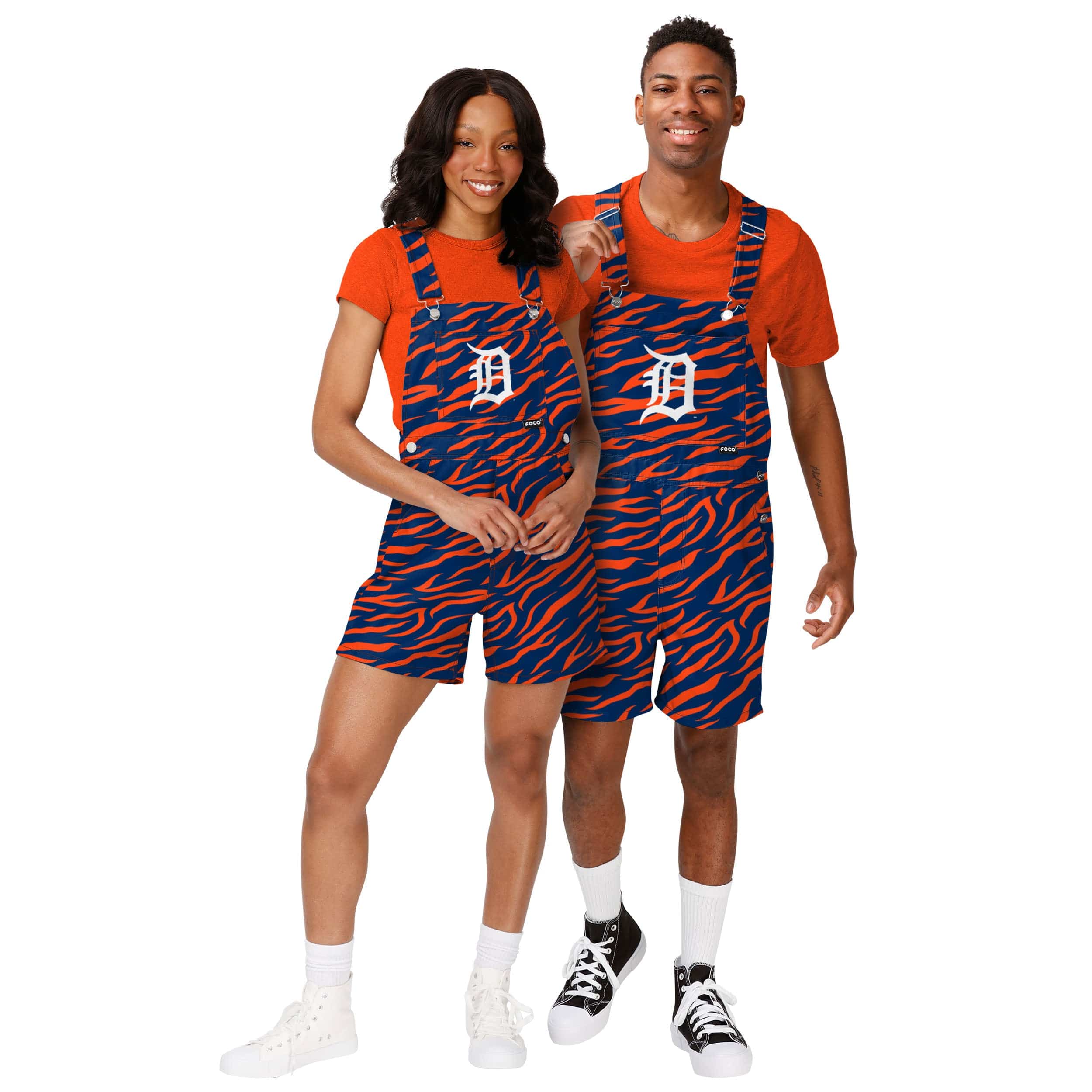 Detroit Tigers MLB Mens Tiger Stripe Thematic Bib Shortalls - Image 3
