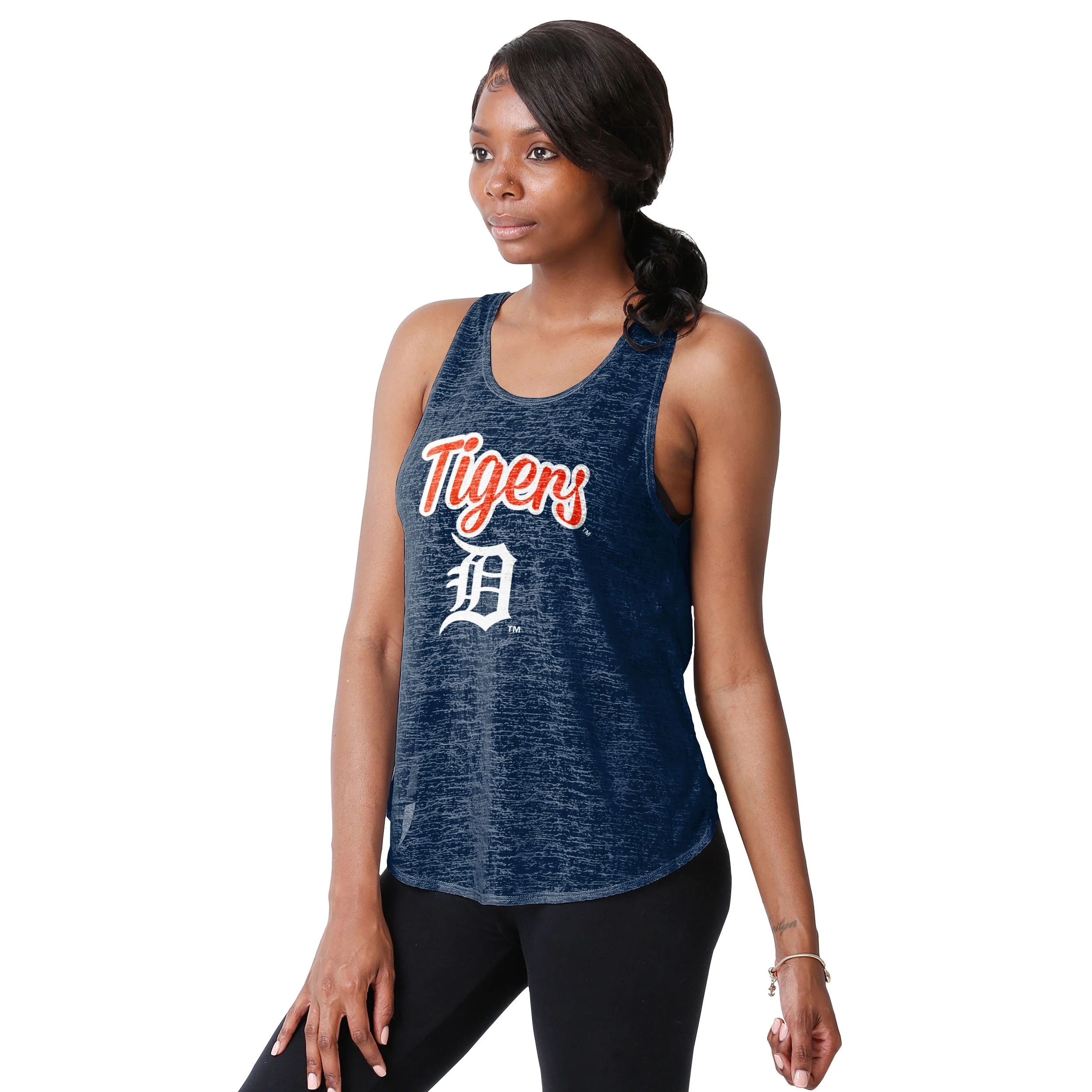 Detroit Tigers MLB Womens Burn Out Sleeveless Top - Image 2