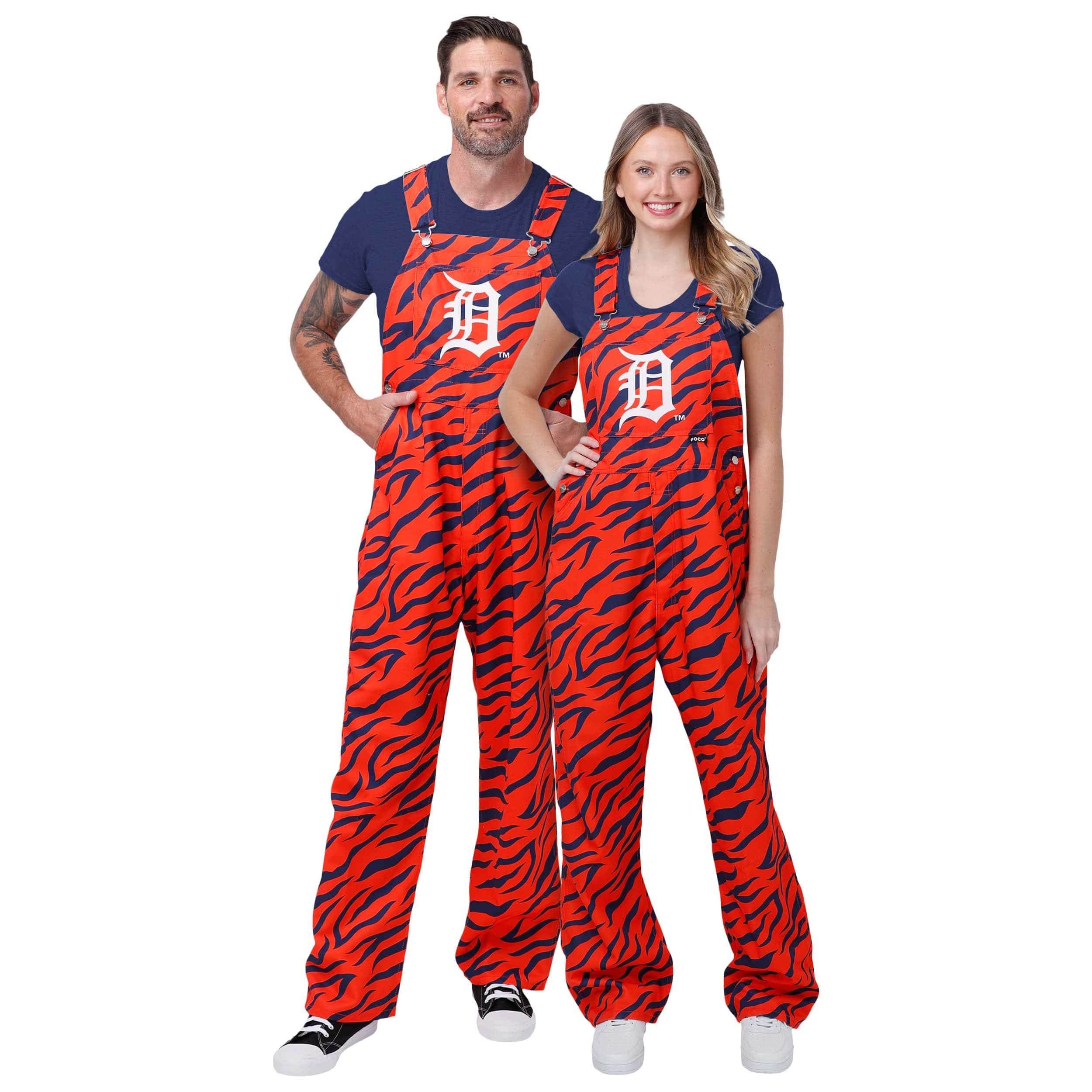 Detroit Tigers MLB Womens Tiger Stripe Thematic Bib Overalls - Image 3