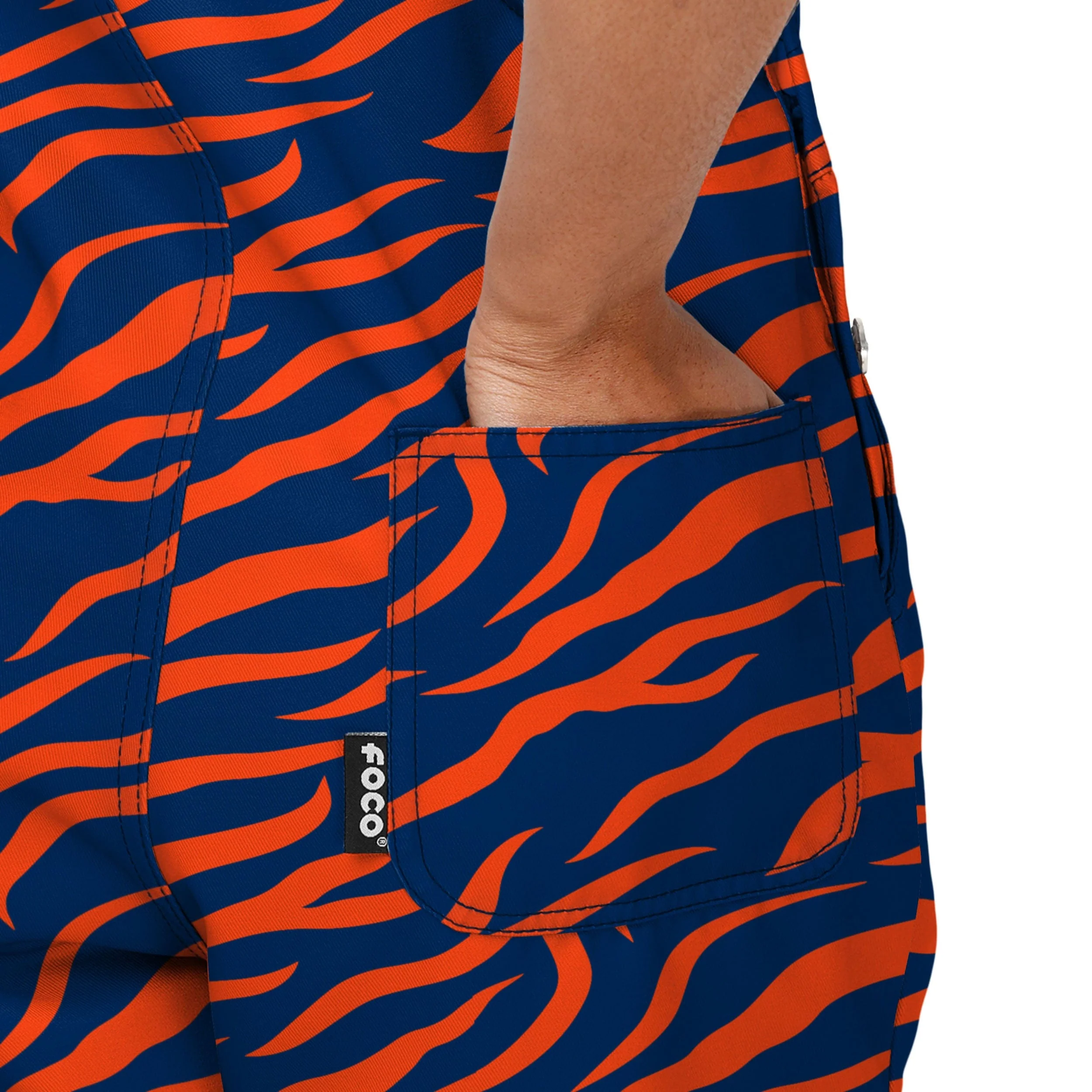 Detroit Tigers MLB Womens Tiger Stripe Thematic Bib Shortalls - Image 6