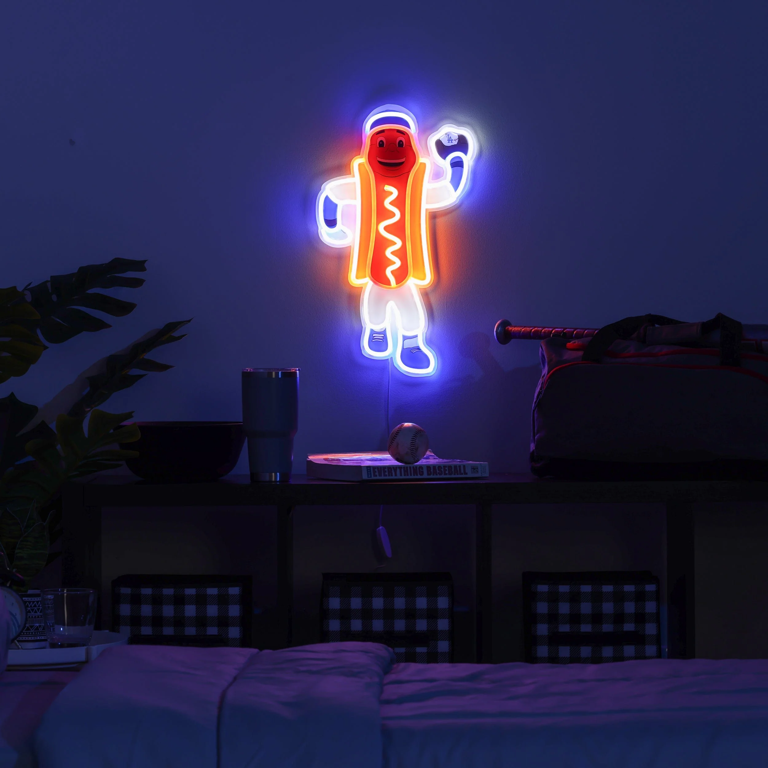 Dodger Dog Los Angeles Dodgers MLB LED Neon Light Up Mascot Sign - Image 3