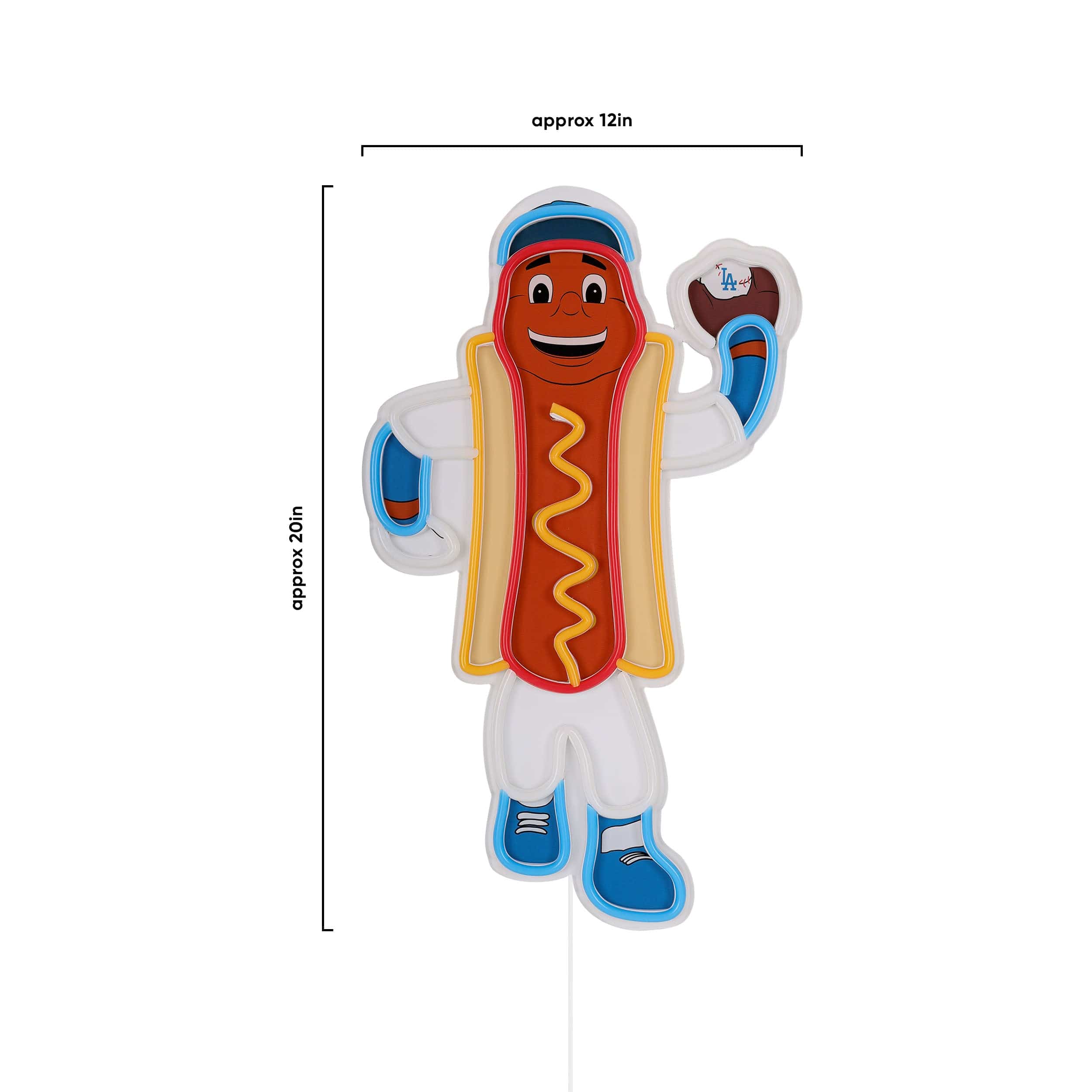 Dodger Dog Los Angeles Dodgers MLB LED Neon Light Up Mascot Sign - Image 5