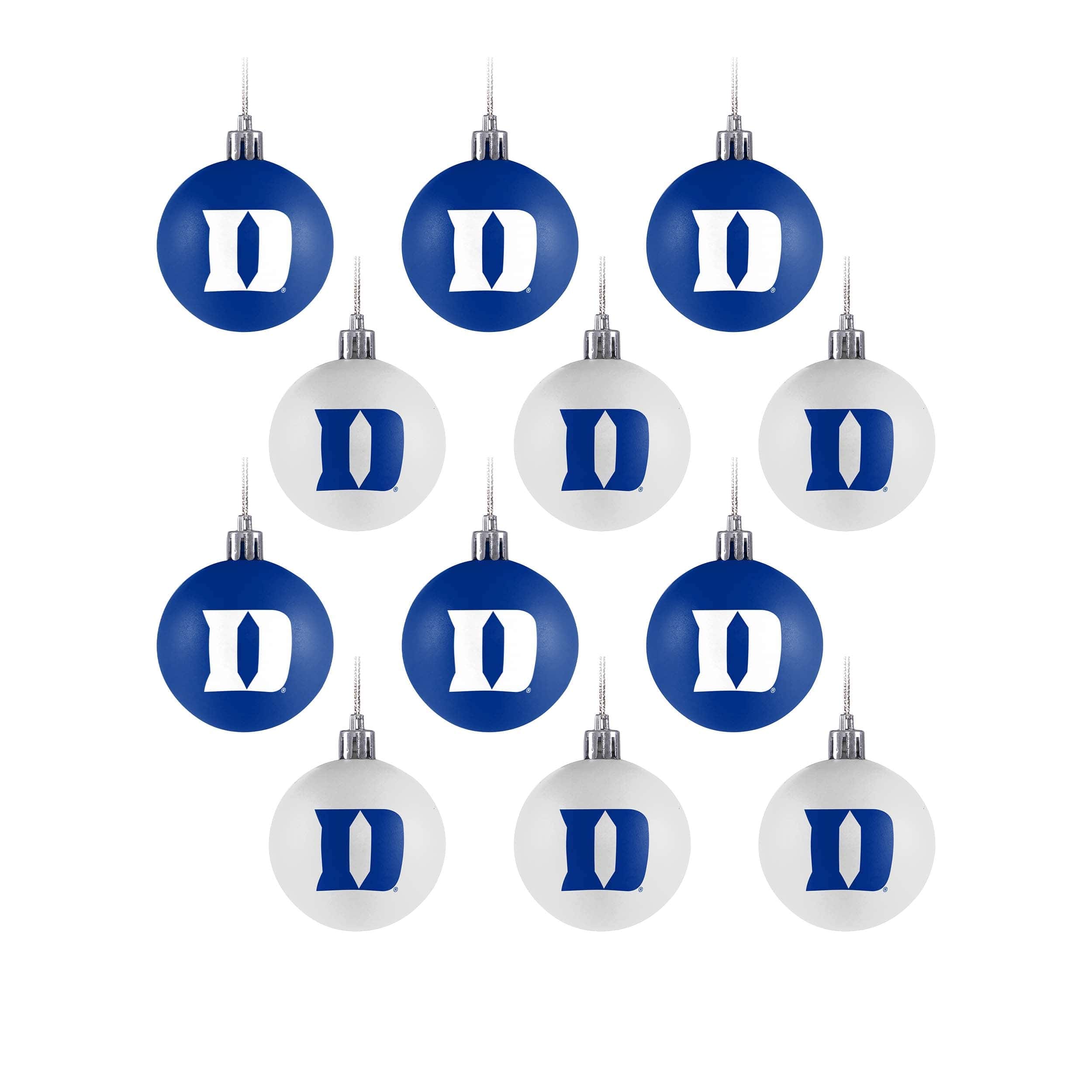 Duke Blue Devils NCAA 12 Pack Plastic Ball Ornament Set
