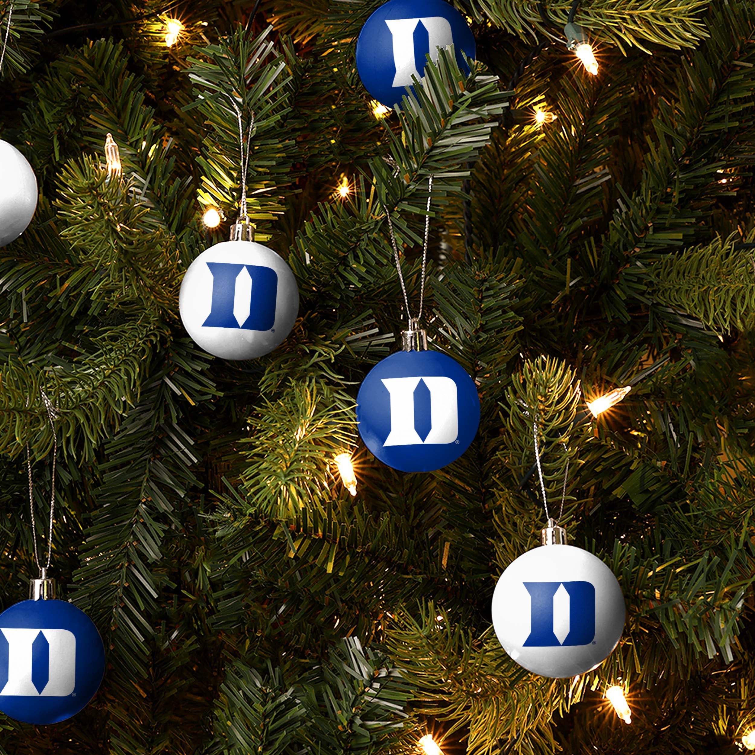 Duke Blue Devils NCAA 12 Pack Plastic Ball Ornament Set - Image 2