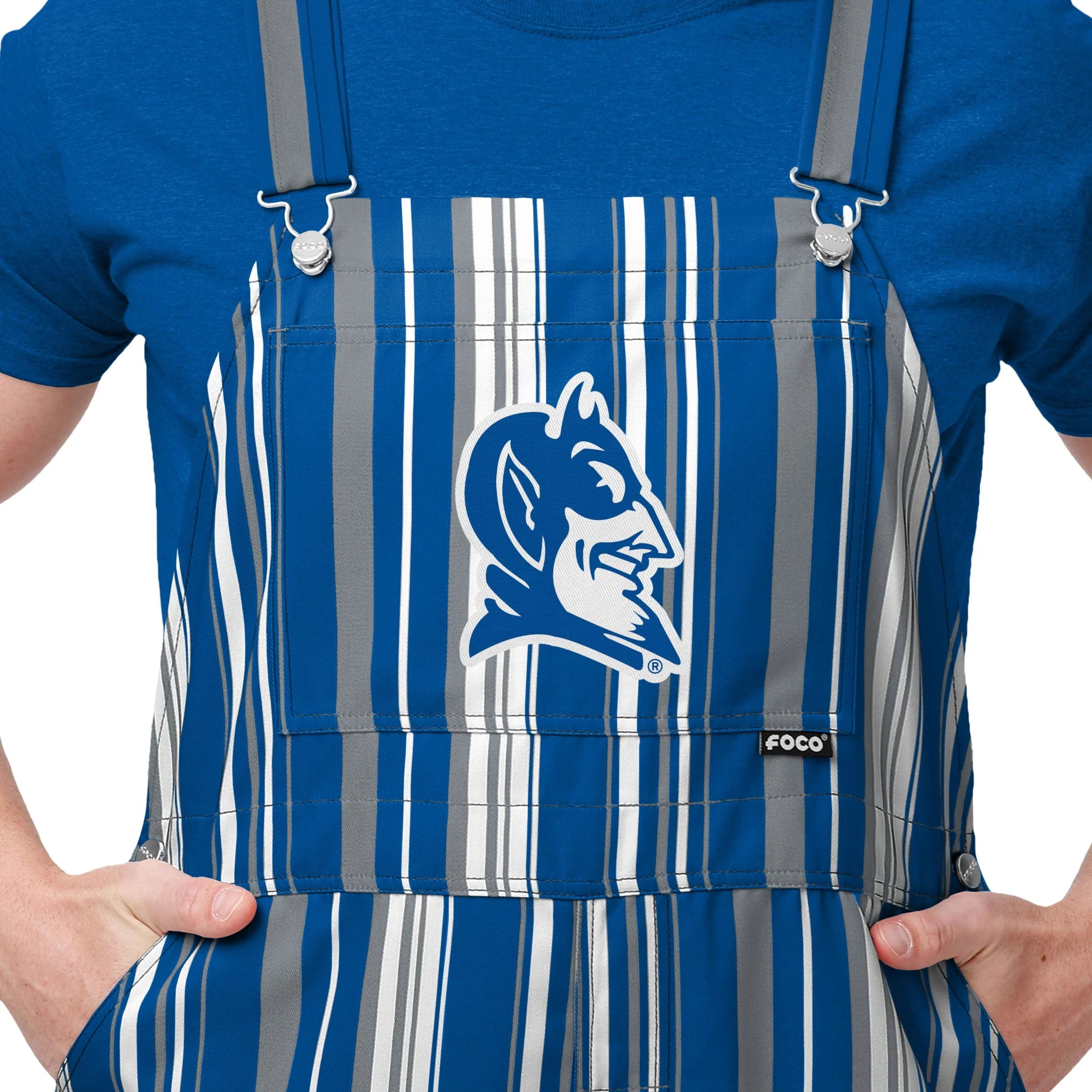 Duke Blue Devils NCAA Mens Hyper Stripe Bib Overalls - Image 4