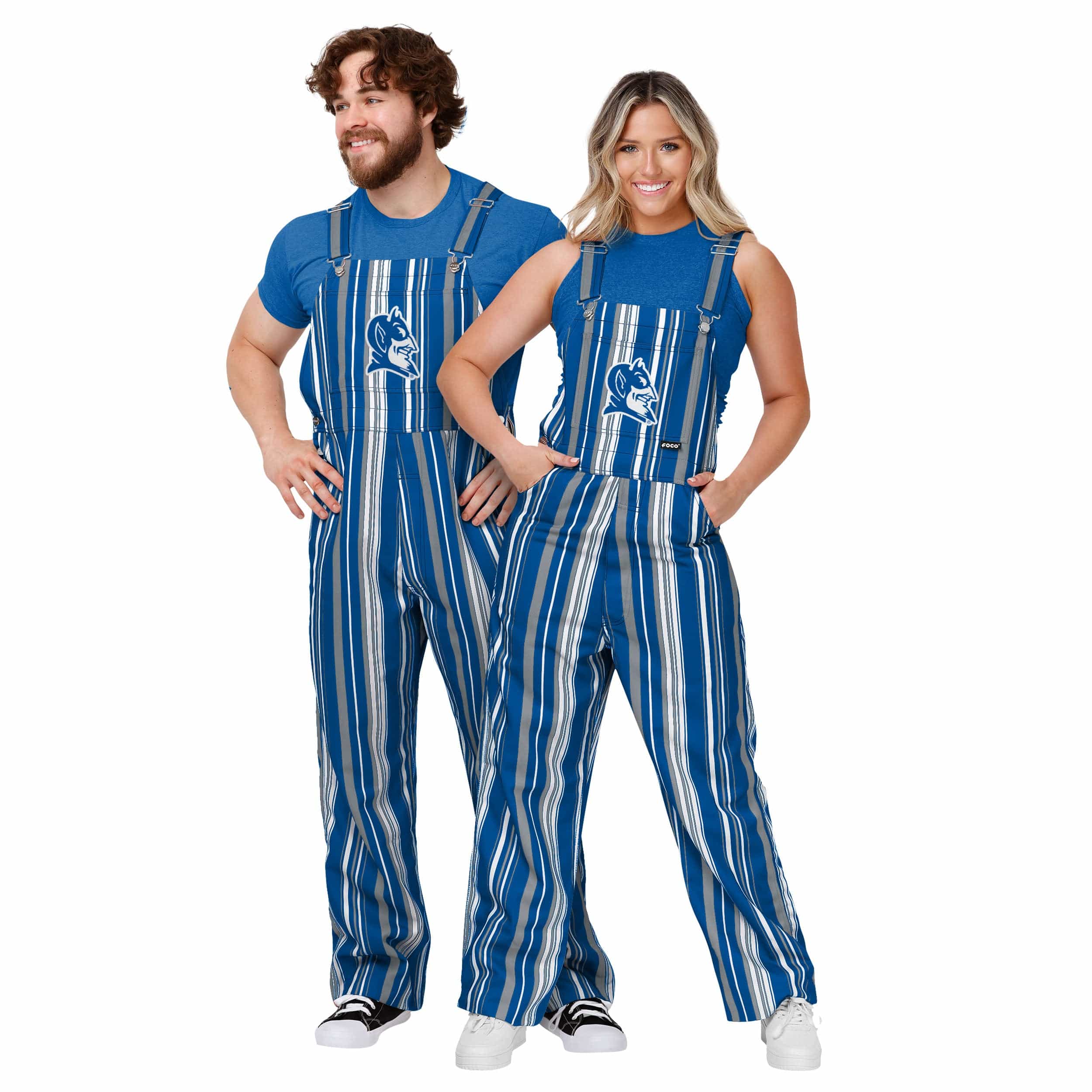 Duke Blue Devils NCAA Womens Hyper Stripe Bib Overalls - Image 3