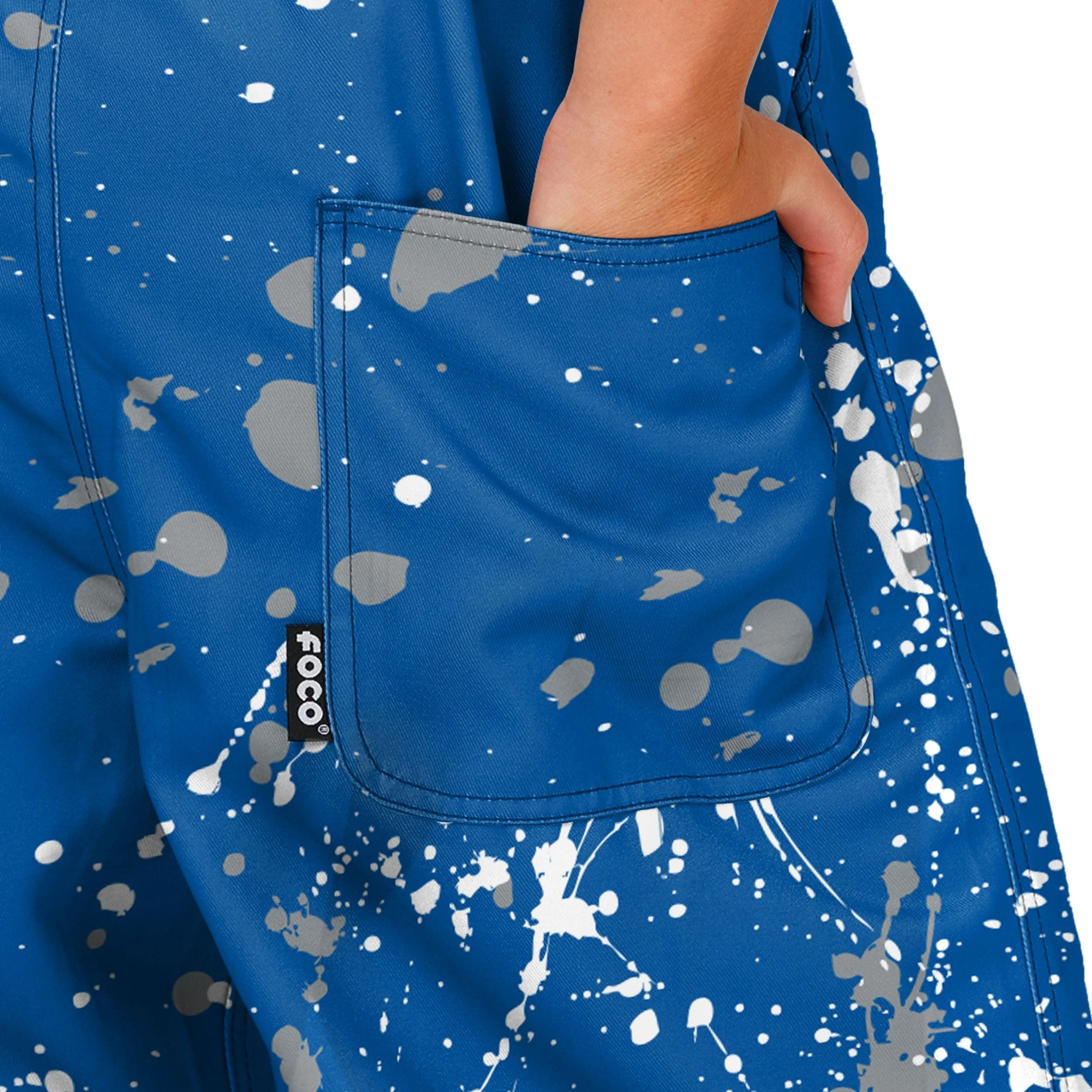 Duke Blue Devils NCAA Womens Paint Splatter Bib Overalls - Image 6