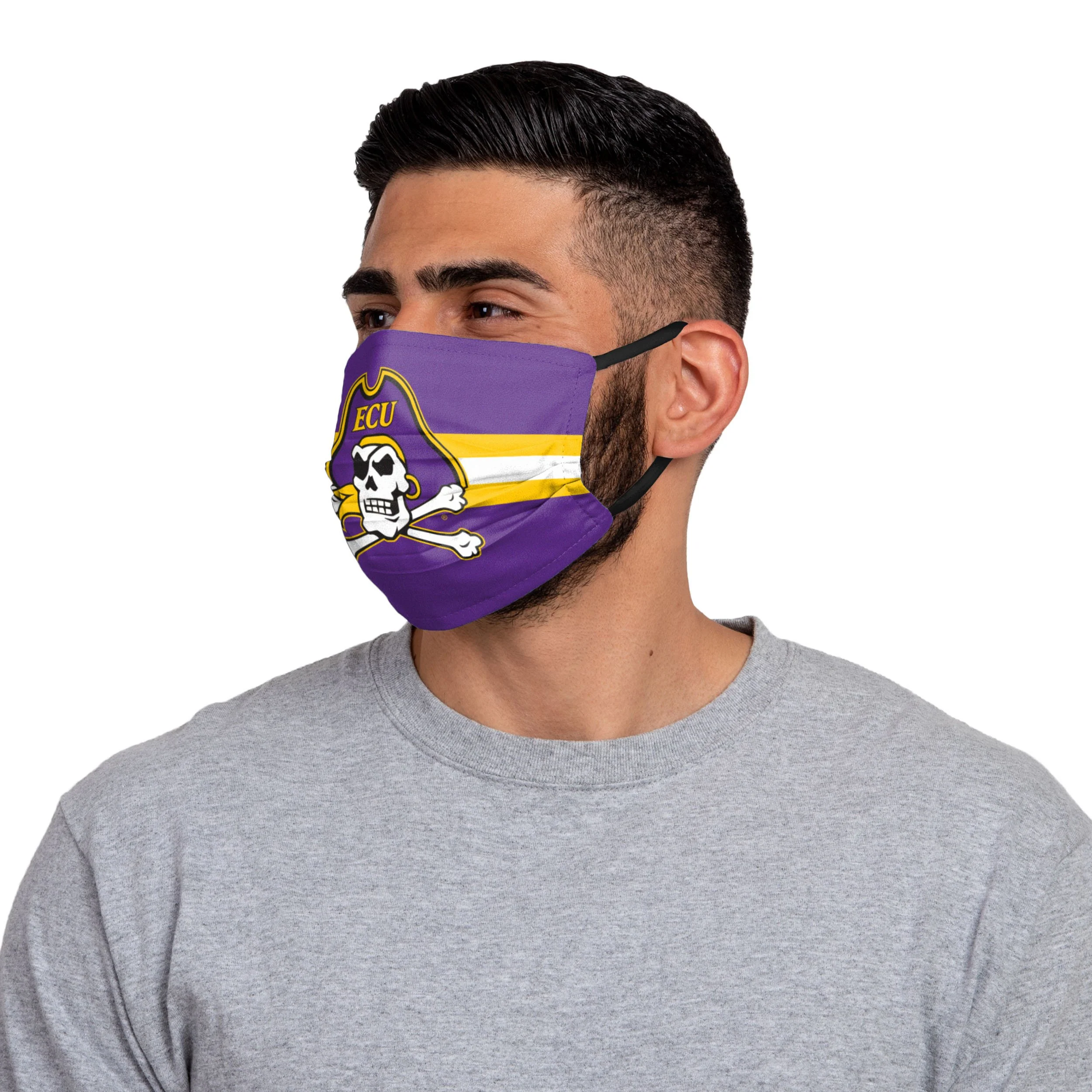 ECU Pirates NCAA Mens Matchday 3 Pack Face Cover - Image 3