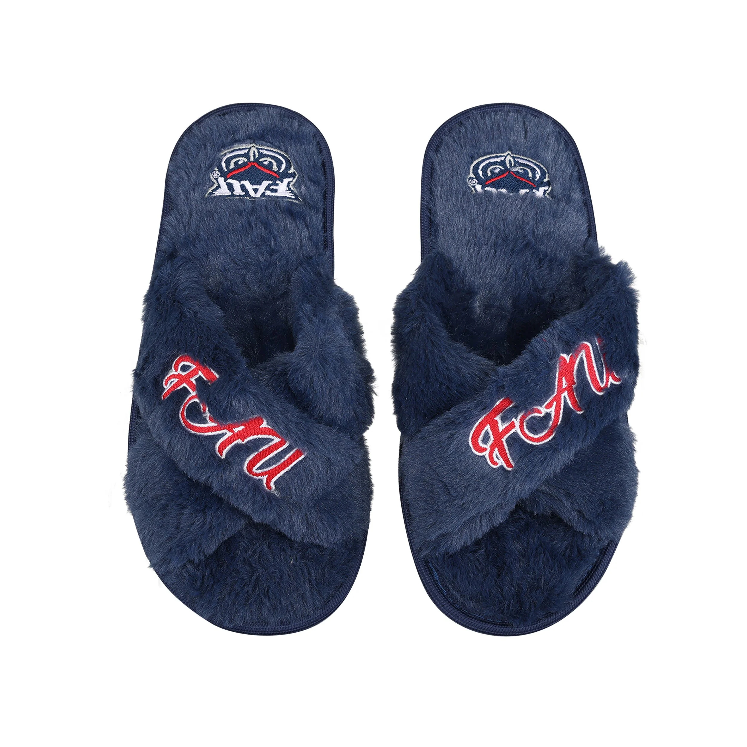 Florida Atlantic Owls NCAA Womens Script Wordmark Fur Cross Slide - Image 2