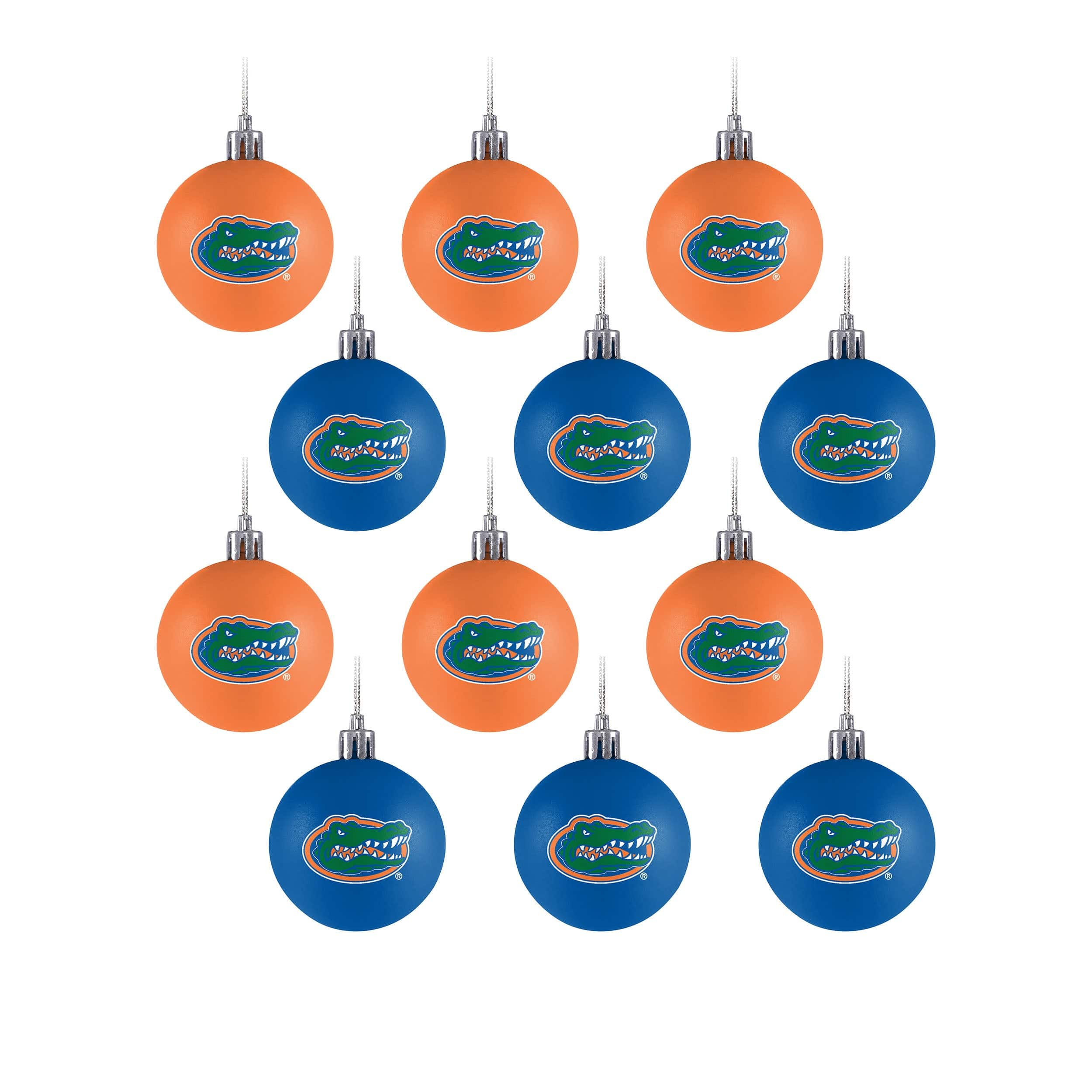Florida Gators NCAA 12 Pack Plastic Ball Ornament Set