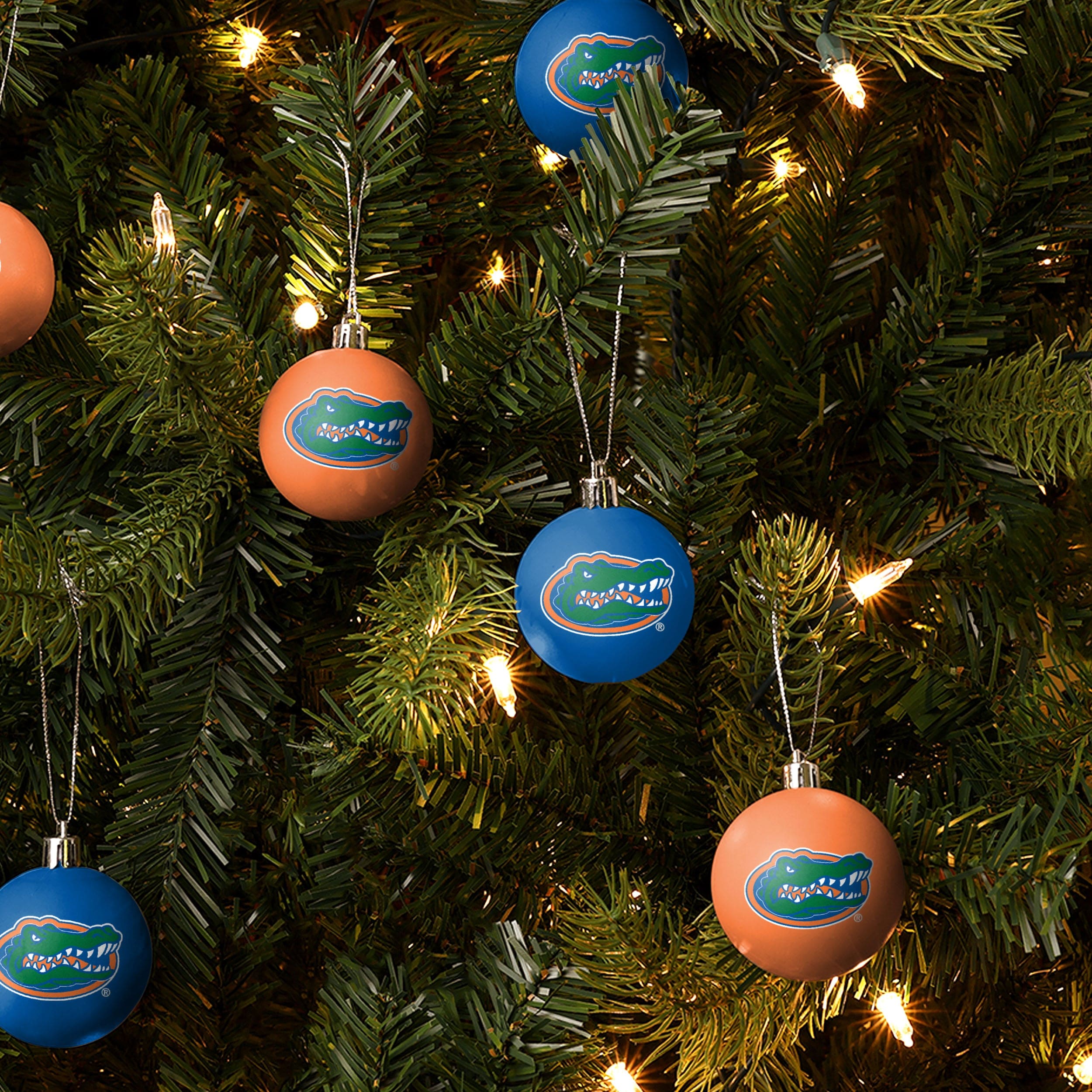 Florida Gators NCAA 12 Pack Plastic Ball Ornament Set - Image 2