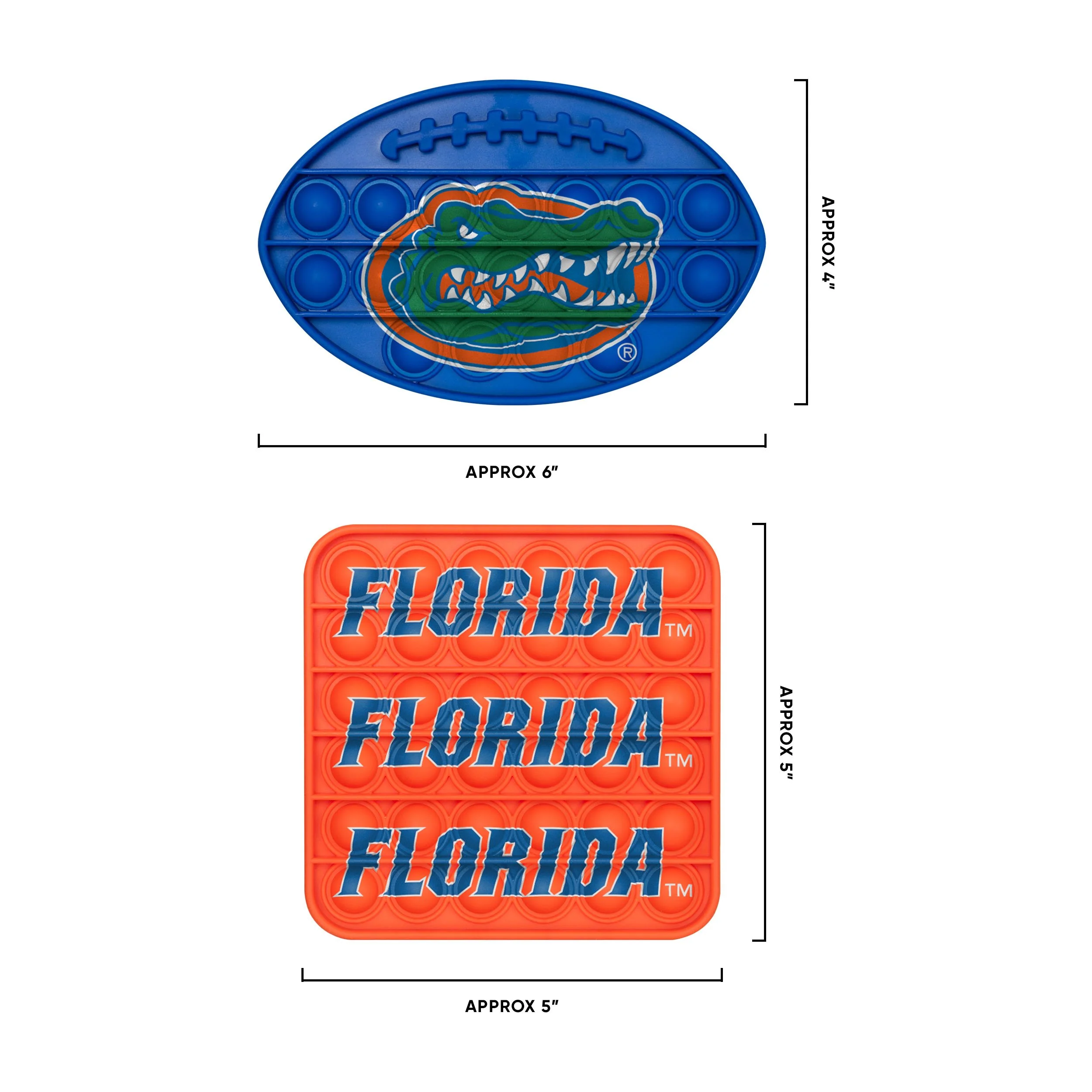 Florida Gators NCAA 2 Pack Ball & Square Push-Itz Fidget - Image 2