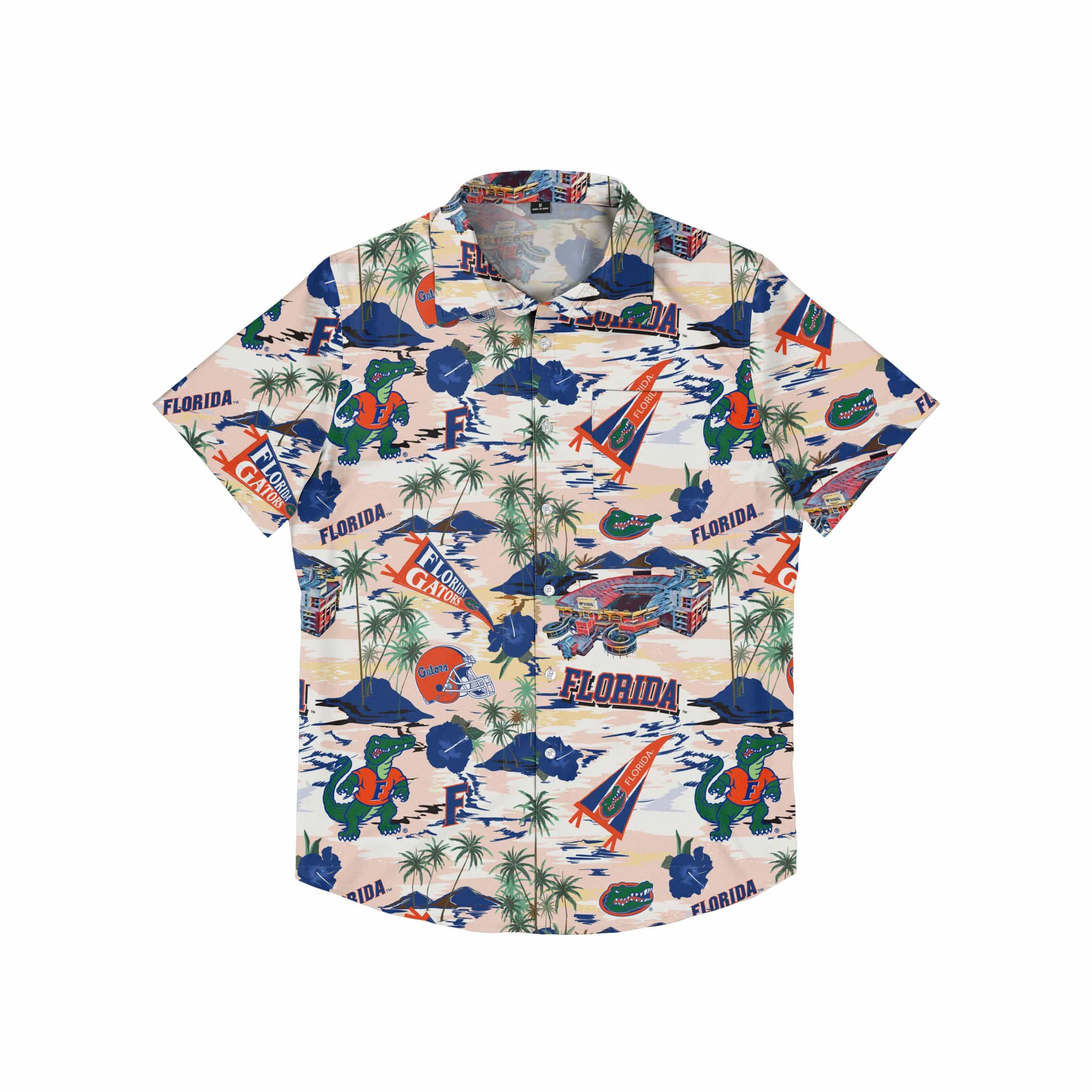 Florida Gators NCAA Mens Thematic Stadium Print Button Up Shirt