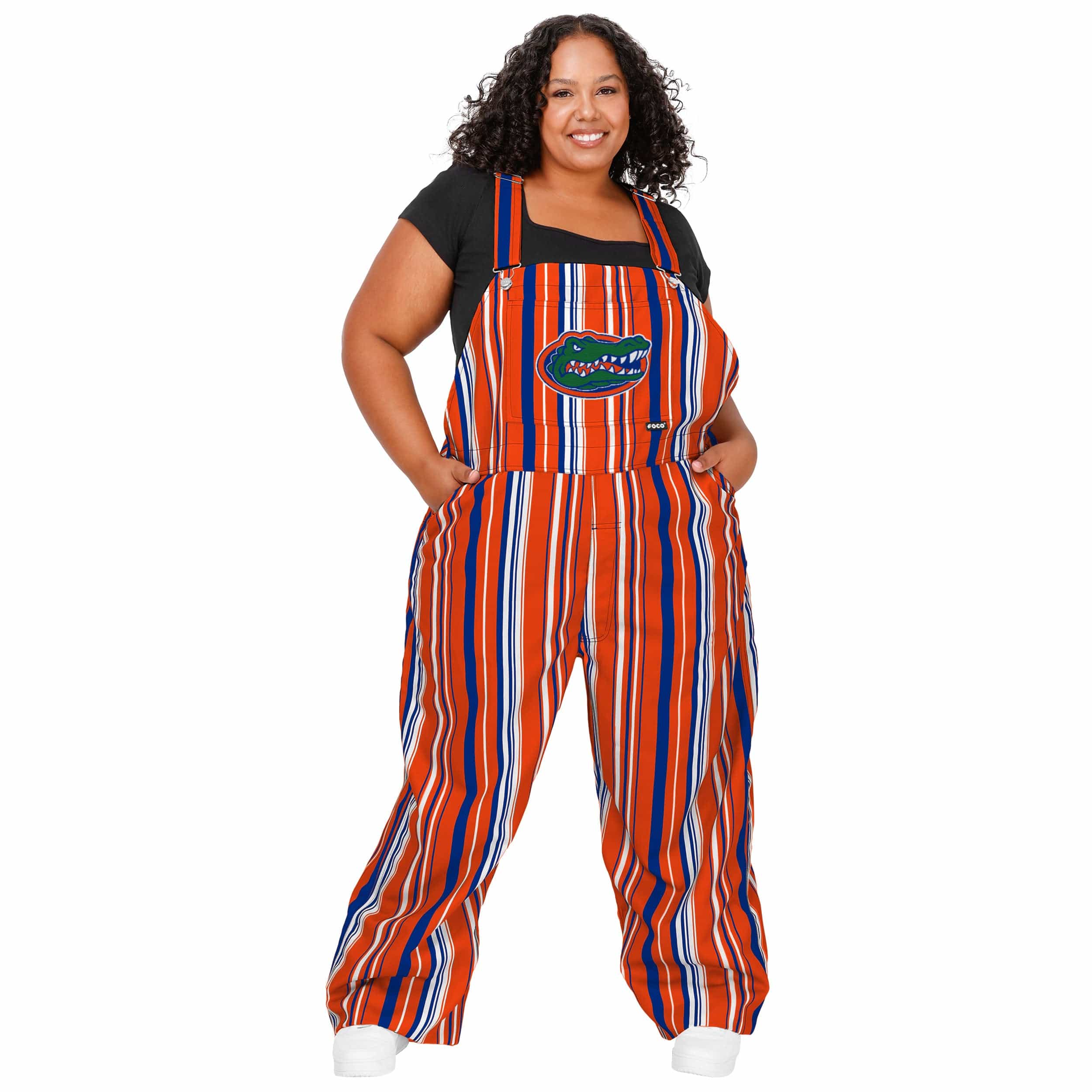 Florida Gators NCAA Womens Hyper Stripe Bib Overalls