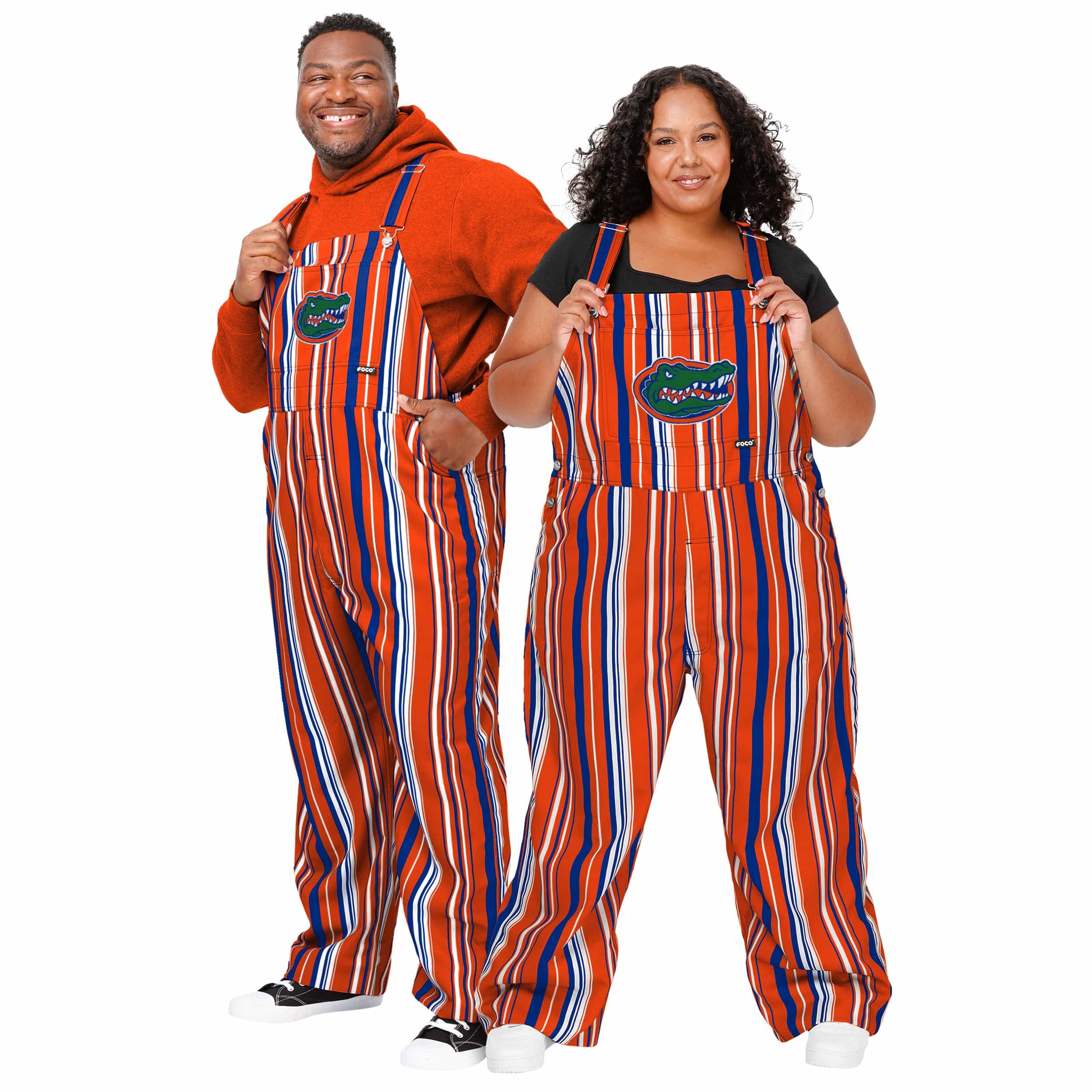 Florida Gators NCAA Womens Hyper Stripe Bib Overalls - Image 3