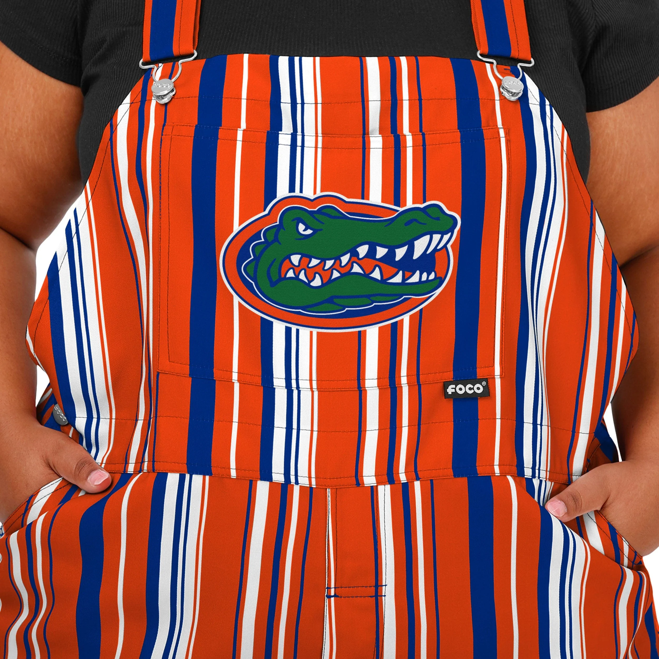 Florida Gators NCAA Womens Hyper Stripe Bib Overalls - Image 4