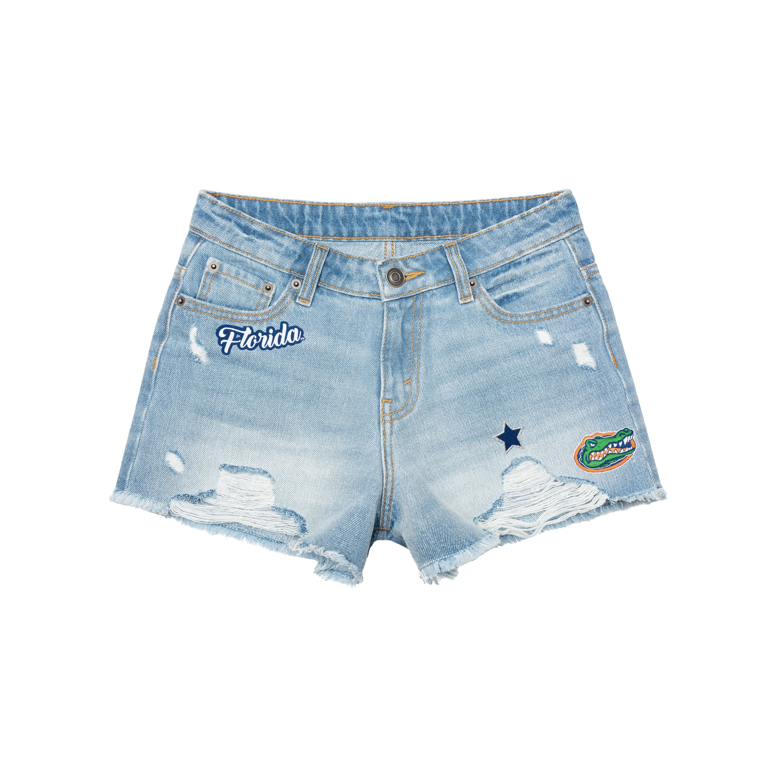 Florida Gators NCAA Womens Team Logo Denim Shorts - Image 3