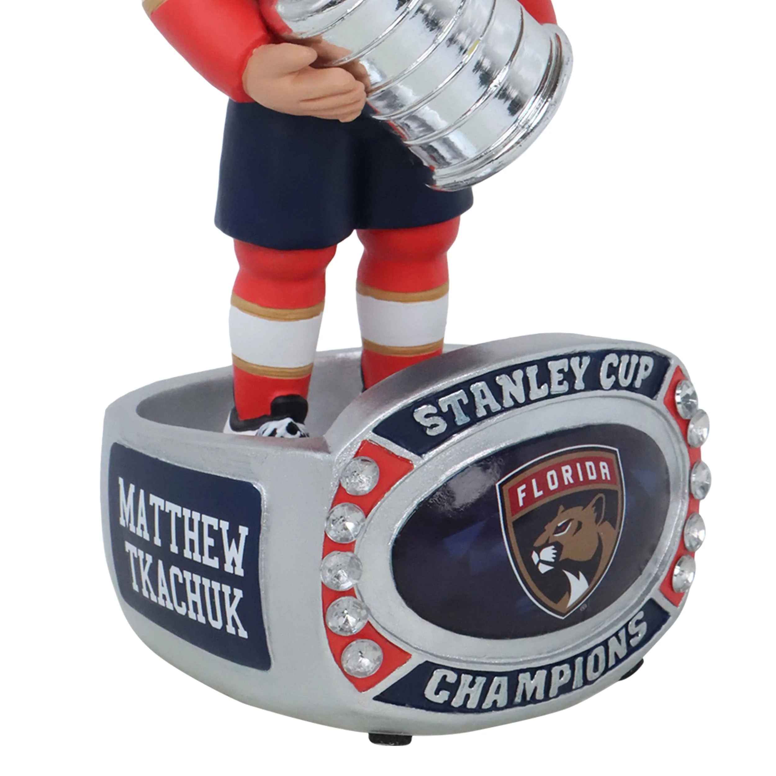 Florida Panthers NHL 2024 Stanley Cup Champions Matthew Tkachuk Ring Base Bighead Bobblehead - Image 3