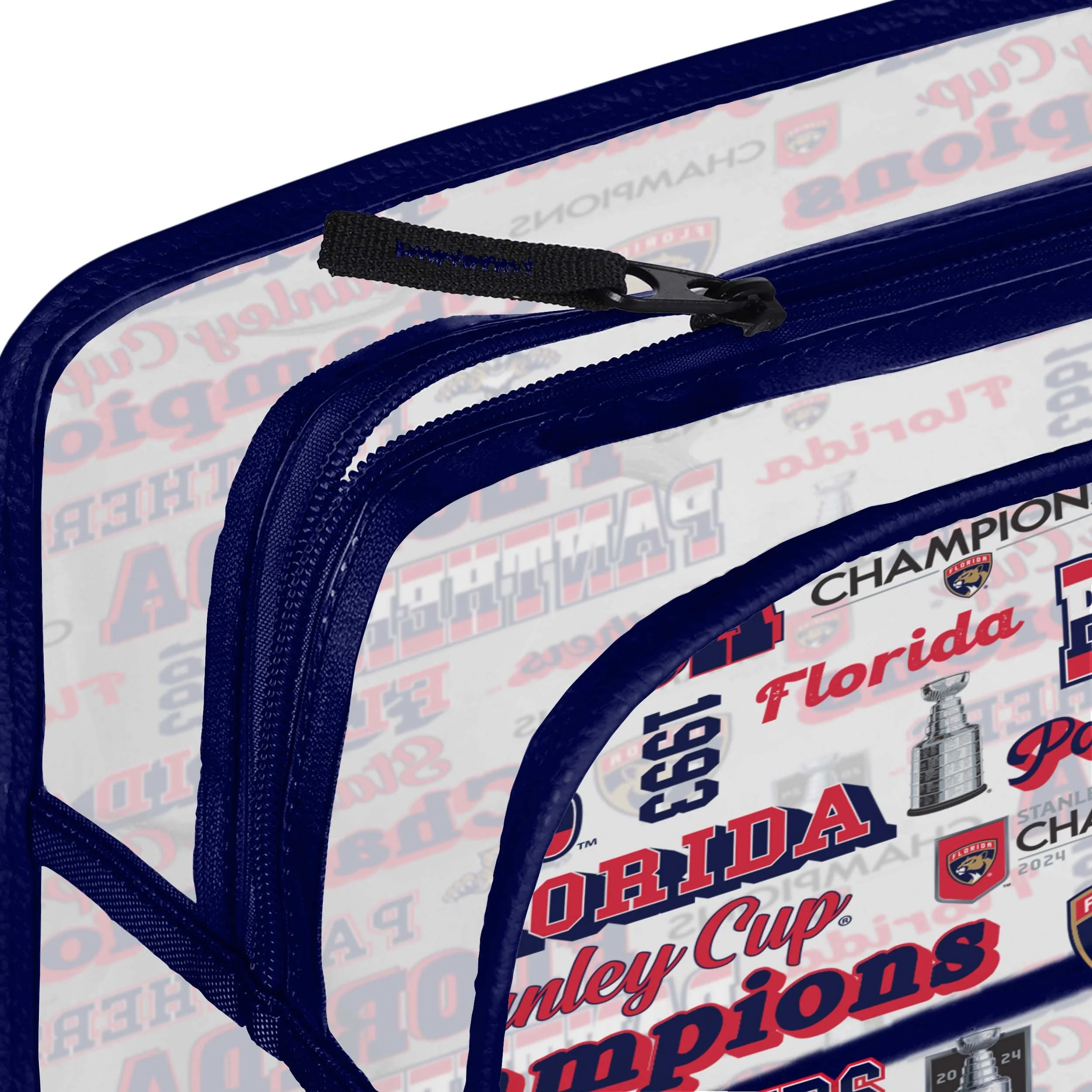 Florida Panthers NHL 2024 Stanley Cup Champions Printed Clear Cosmetic Bag - Image 4