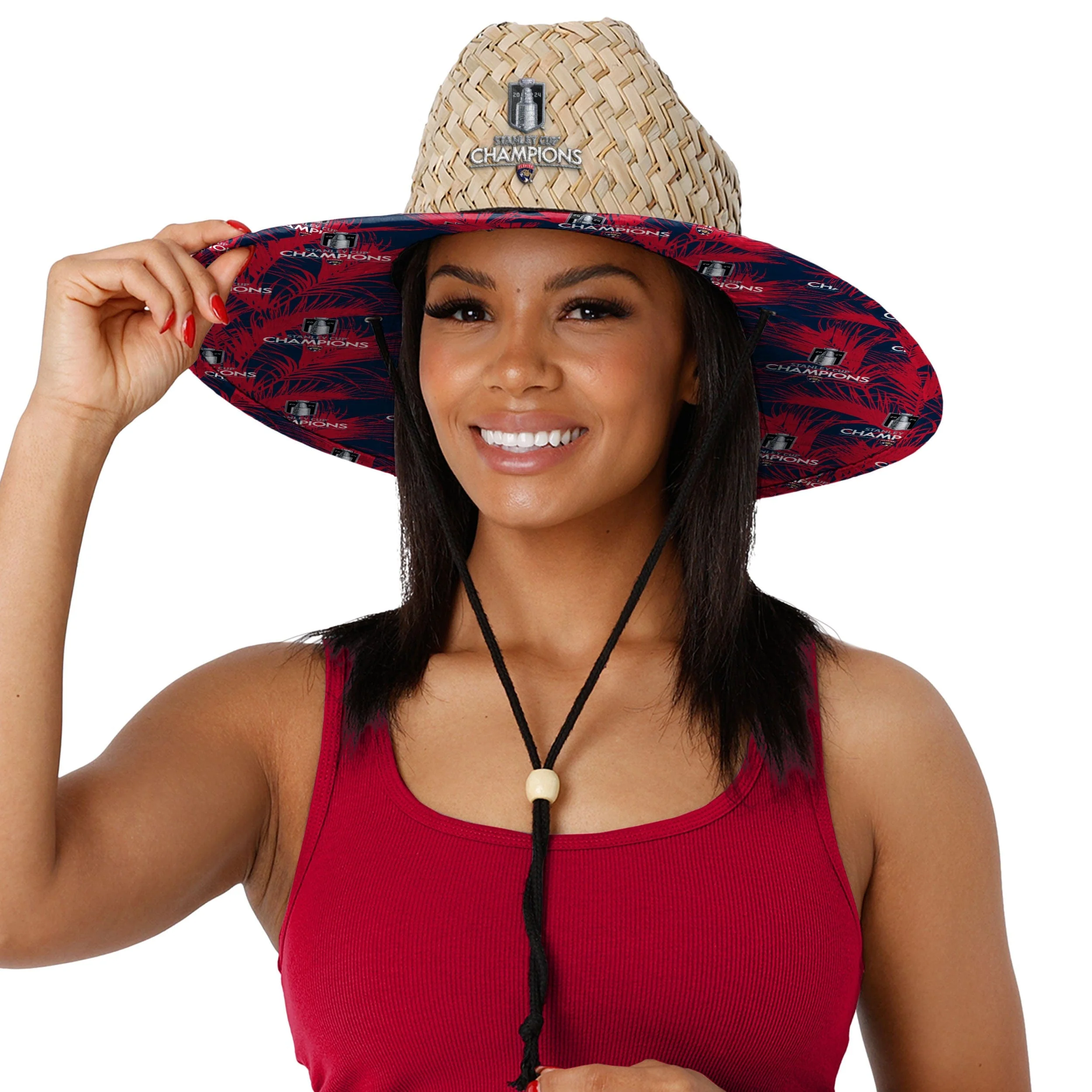Florida Panthers NHL 2024 Stanley Cup Champions Straw Hat - Image 4