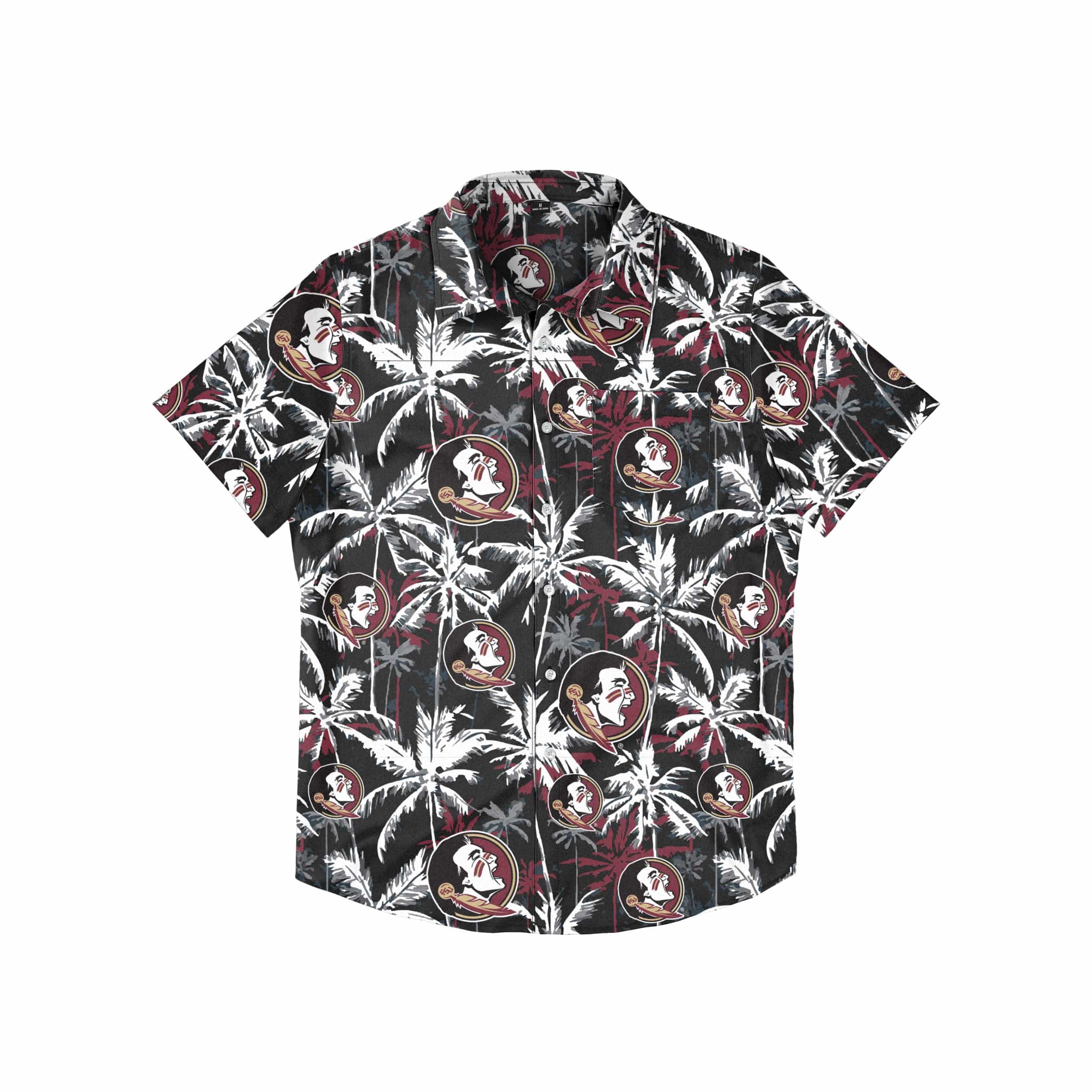Florida State Seminoles NCAA Mens Black Floral Button Up Shirt
