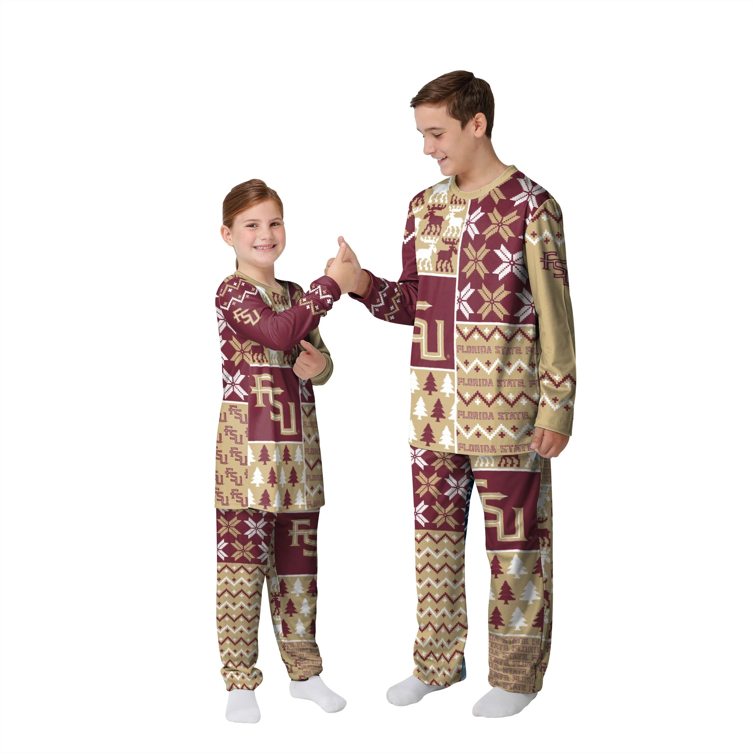 Florida State Seminoles NCAA Busy Block Family Holiday Pajamas - Image 4