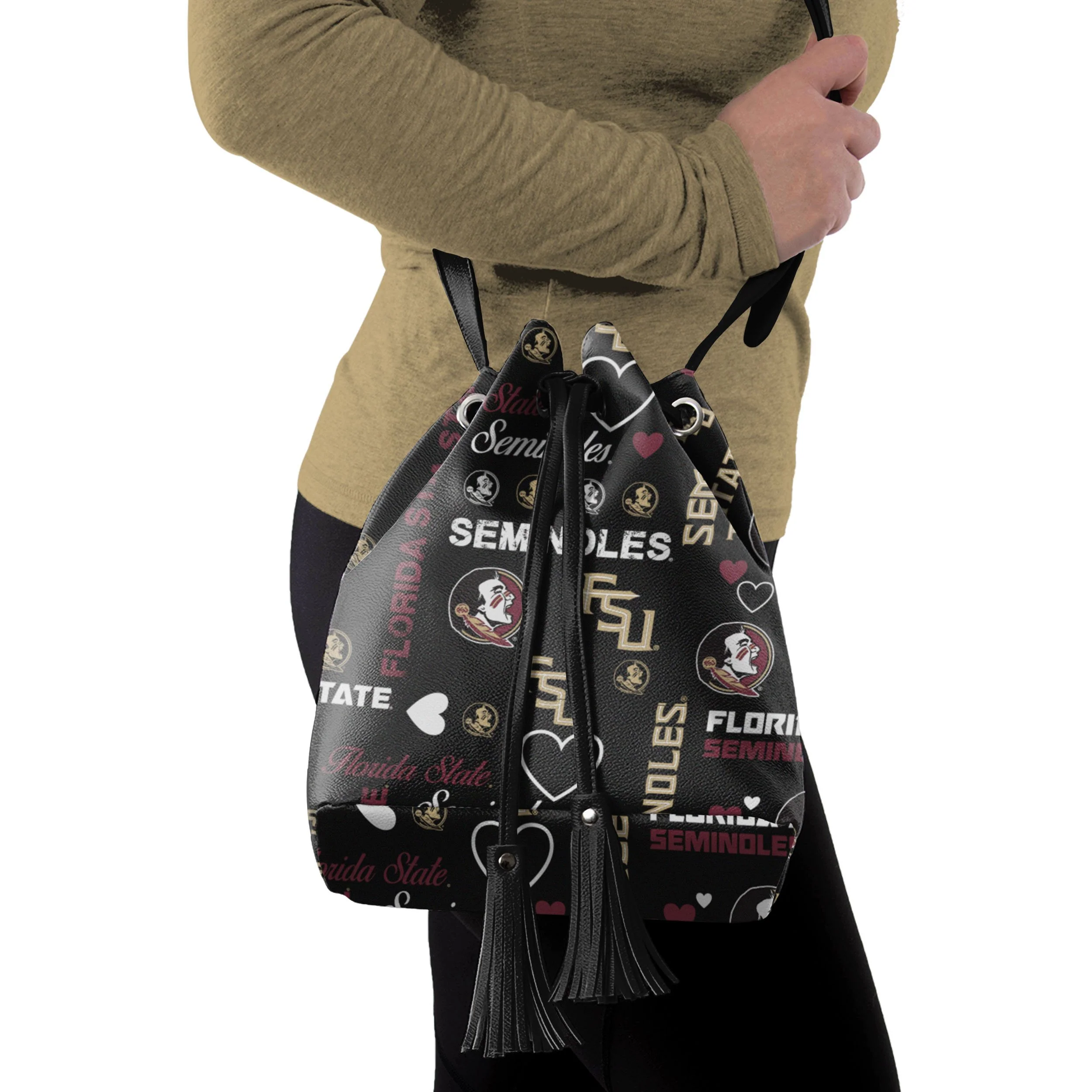 Florida State Seminoles NCAA Logo Love Cinch Purse - Image 2