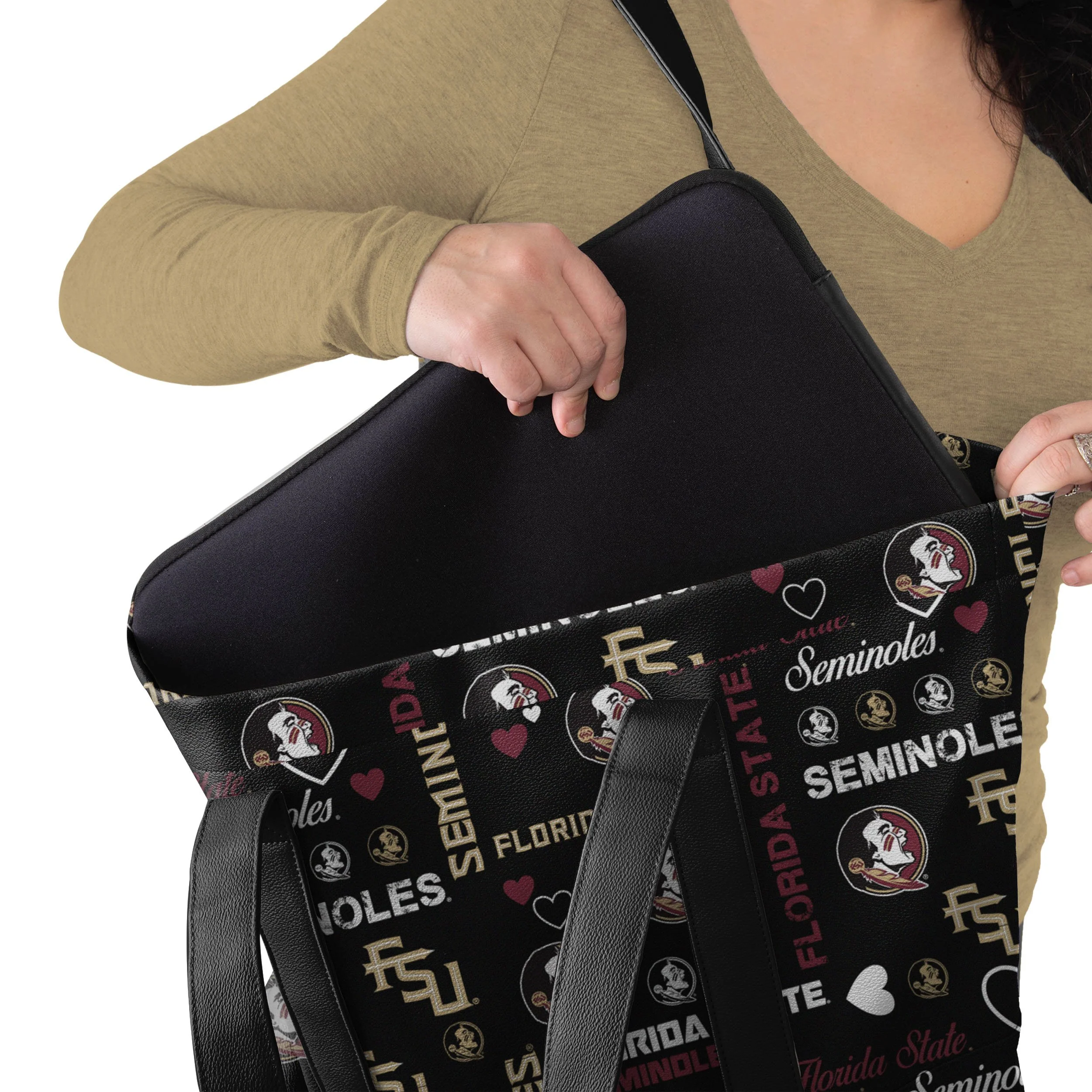 Florida State Seminoles NCAA Logo Love Tote Bag - Image 3