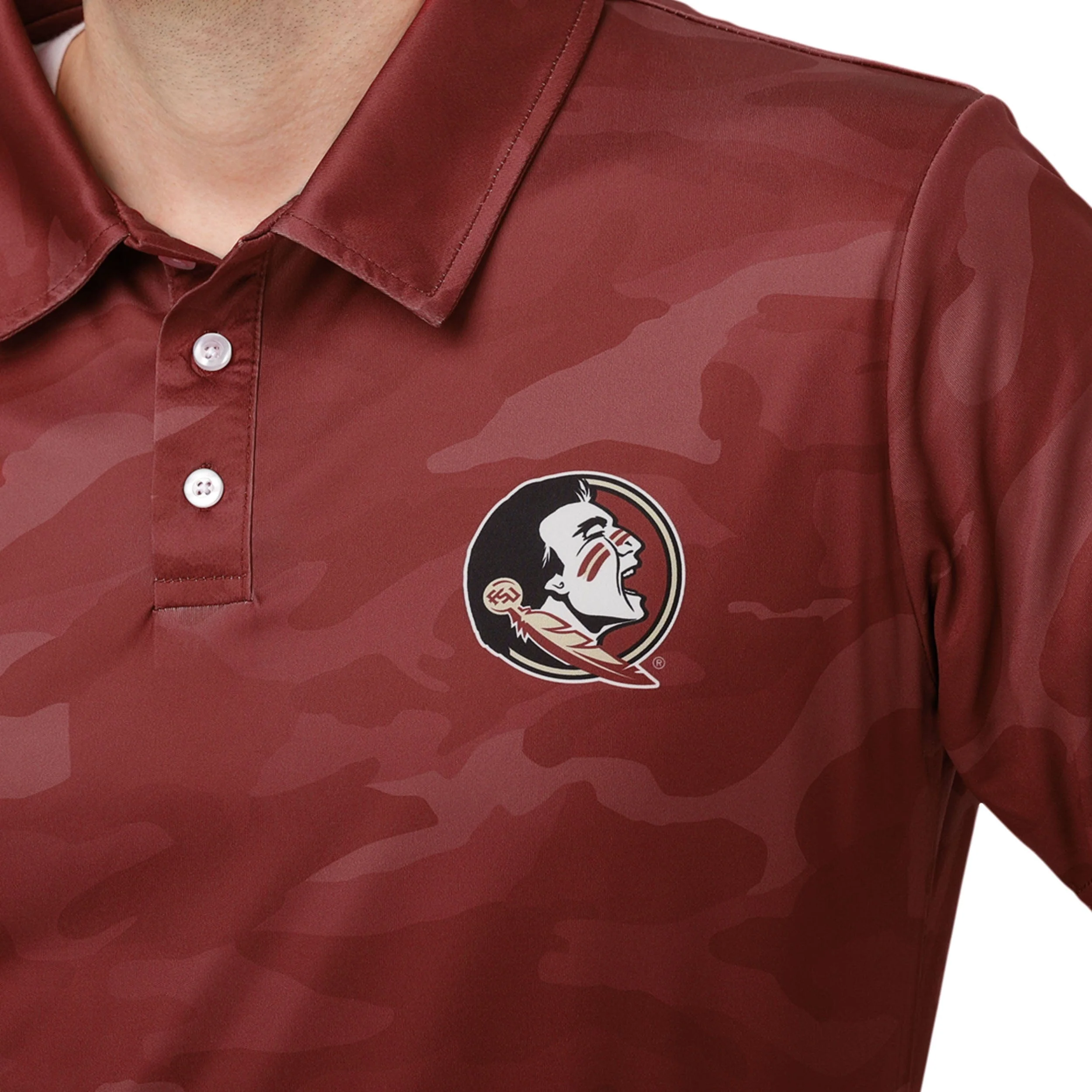 Florida State Seminoles NCAA Mens Color Camo Polyester Polo - Image 4