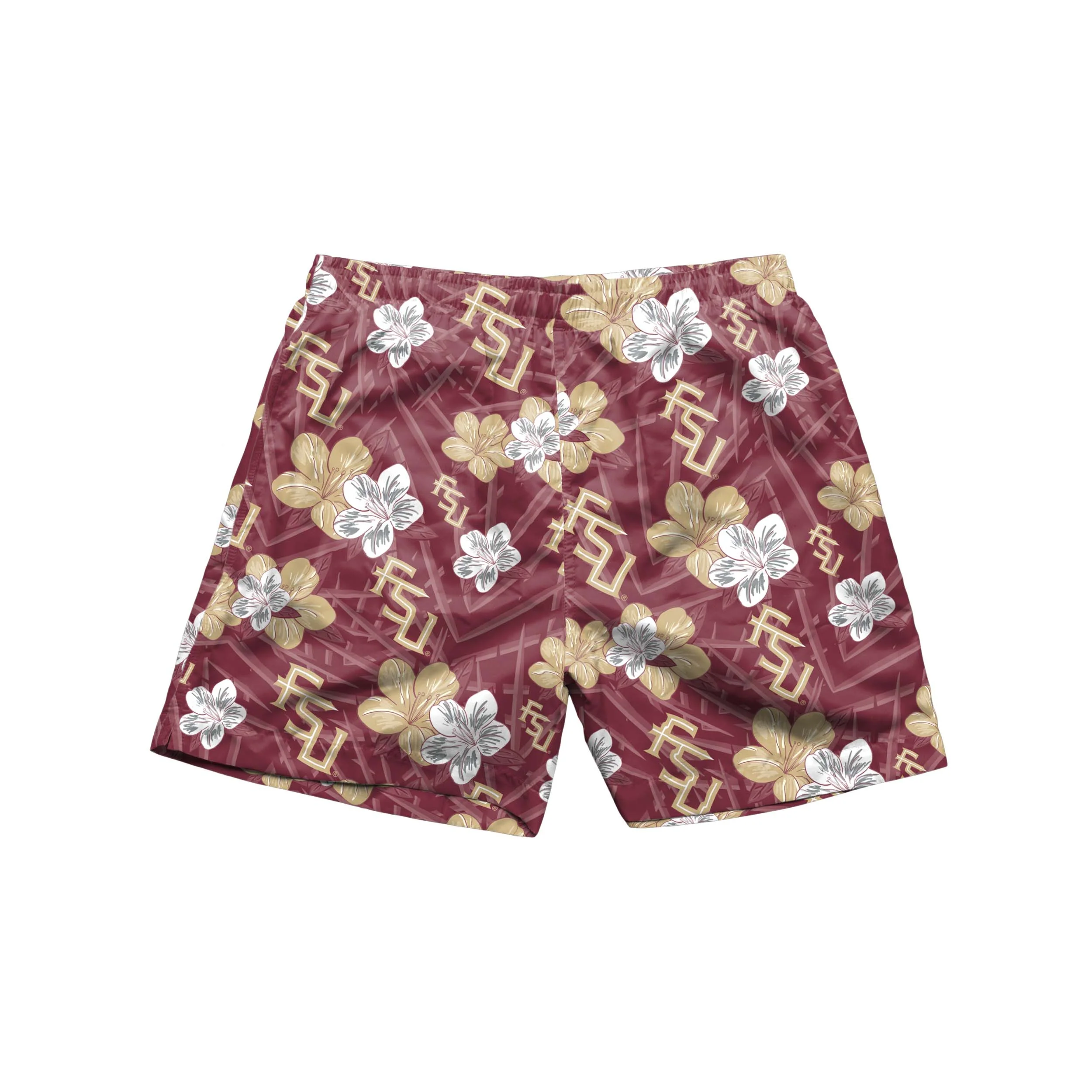 Florida State Seminoles NCAA Mens Hibiscus Slim Fit 5.5" Swimming Trunks - Image 2