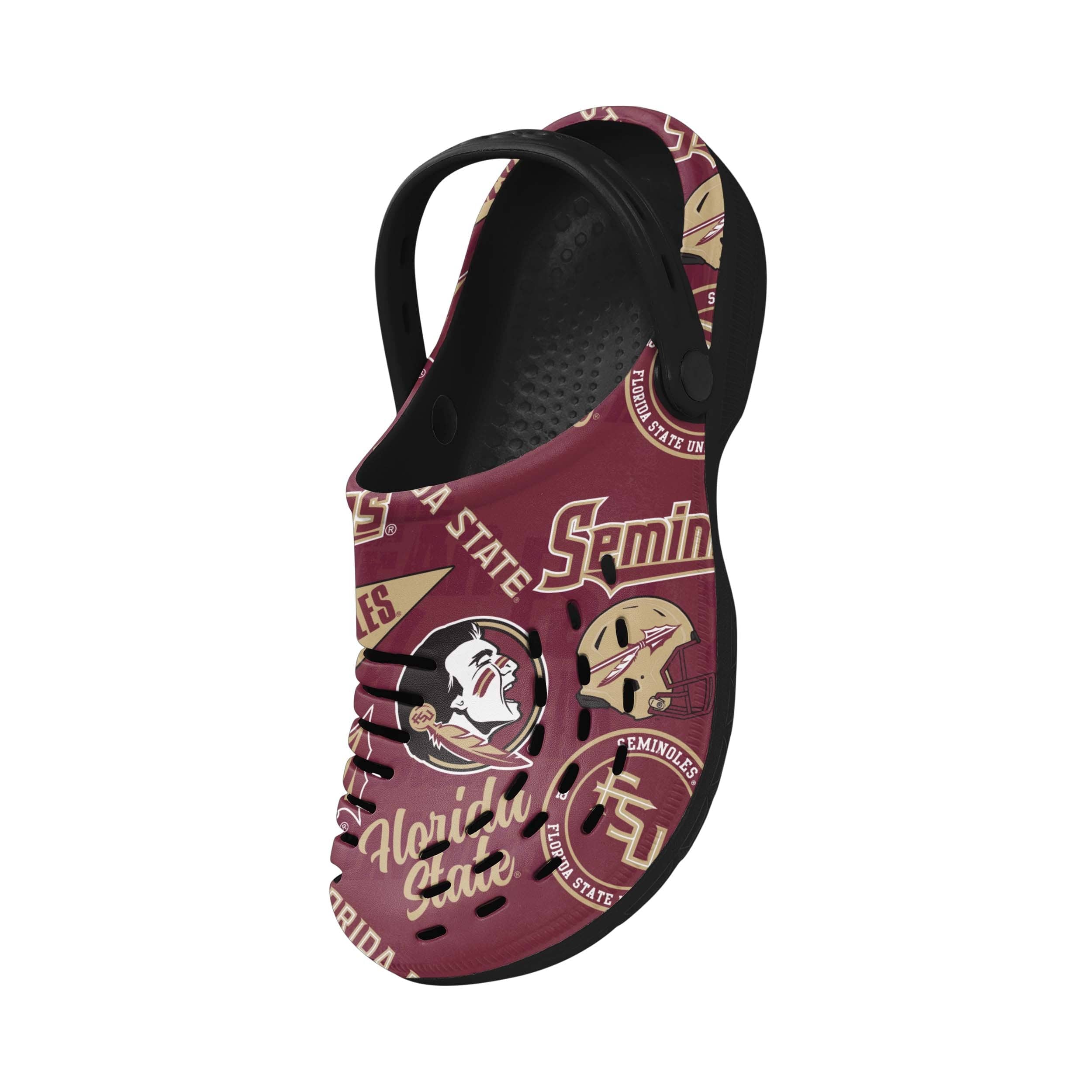 Florida State Seminoles NCAA Mens Historic Print Clog With Strap - Image 3