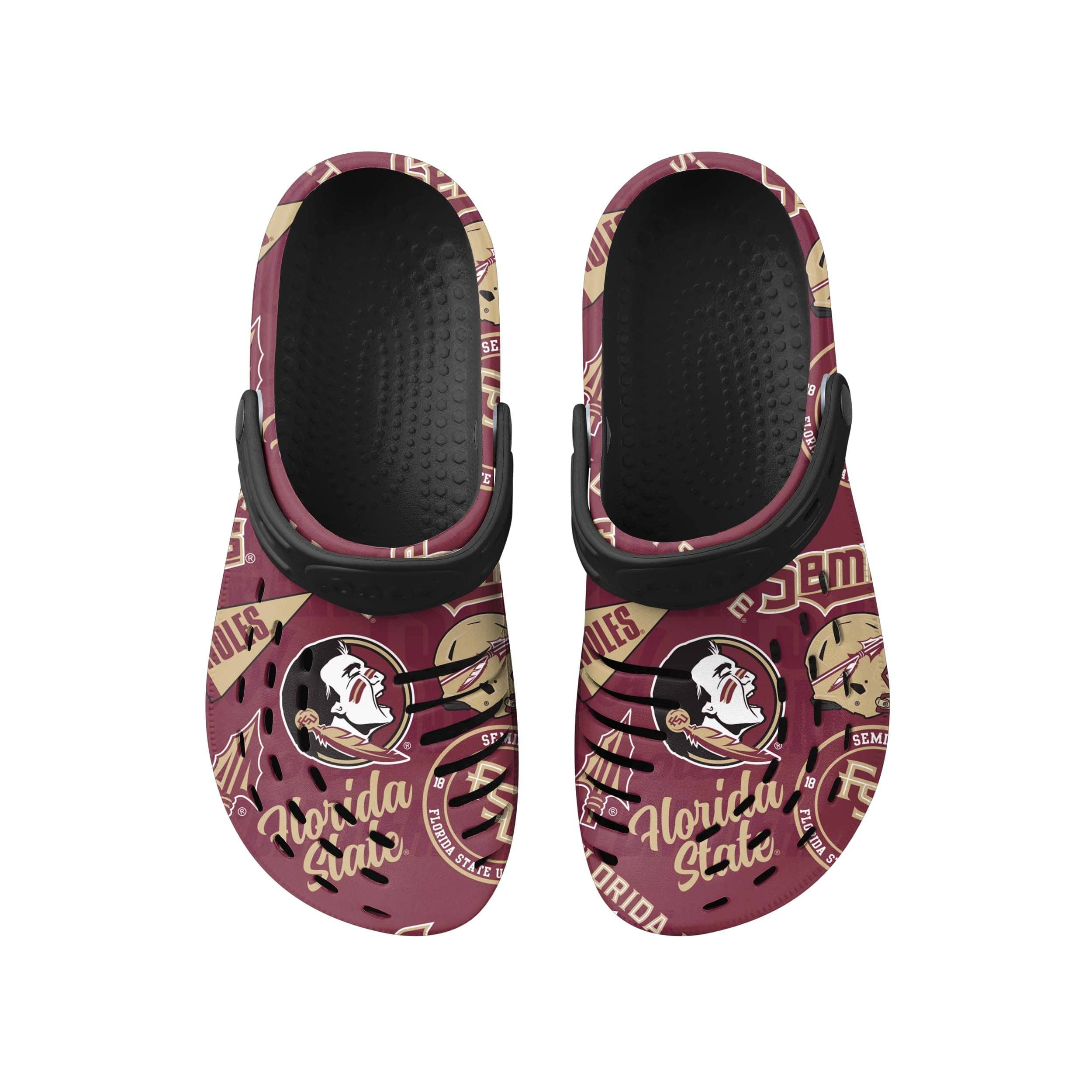 Florida State Seminoles NCAA Mens Historic Print Clog With Strap - Image 4