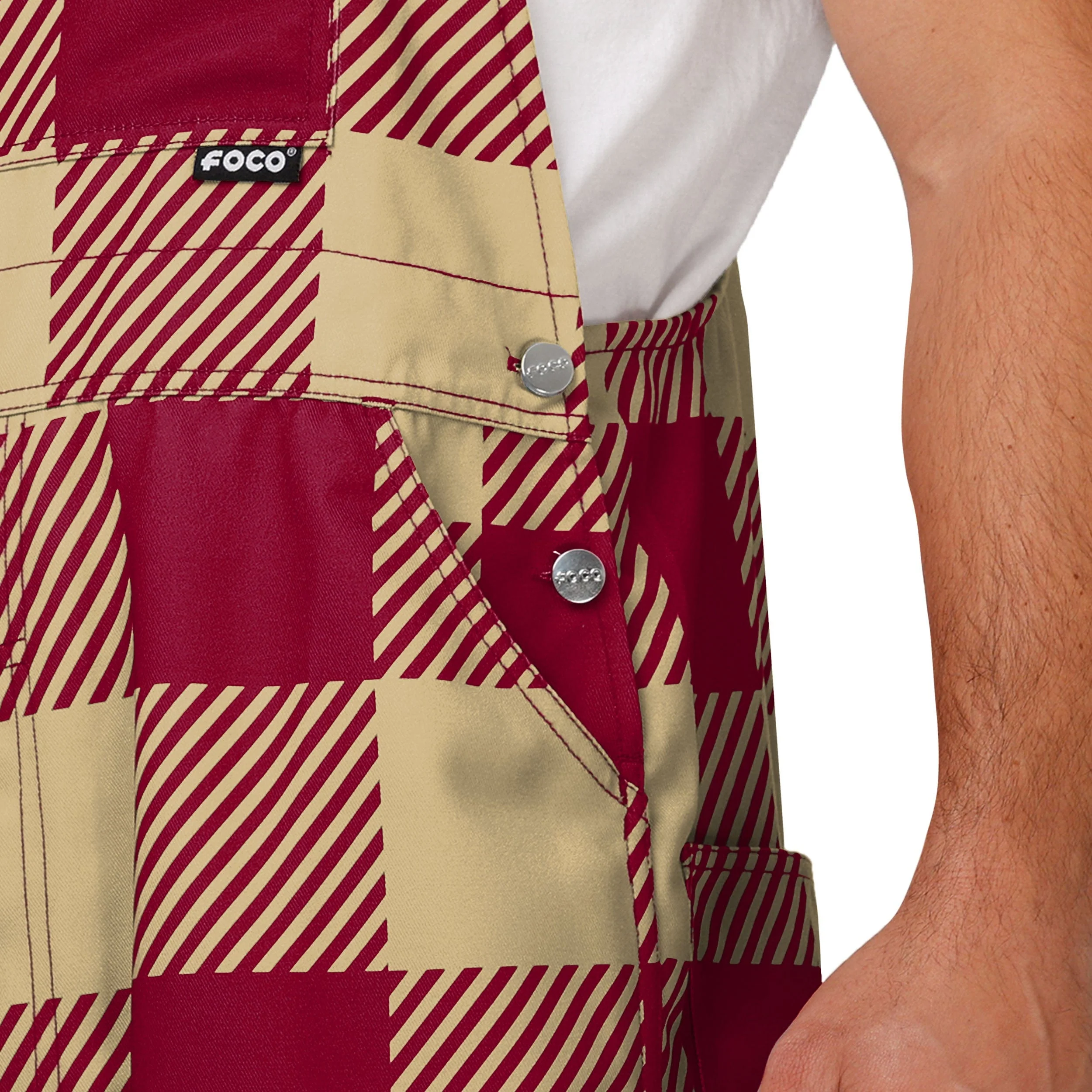 Florida State Seminoles NCAA Mens Plaid Bib Overalls - Image 5