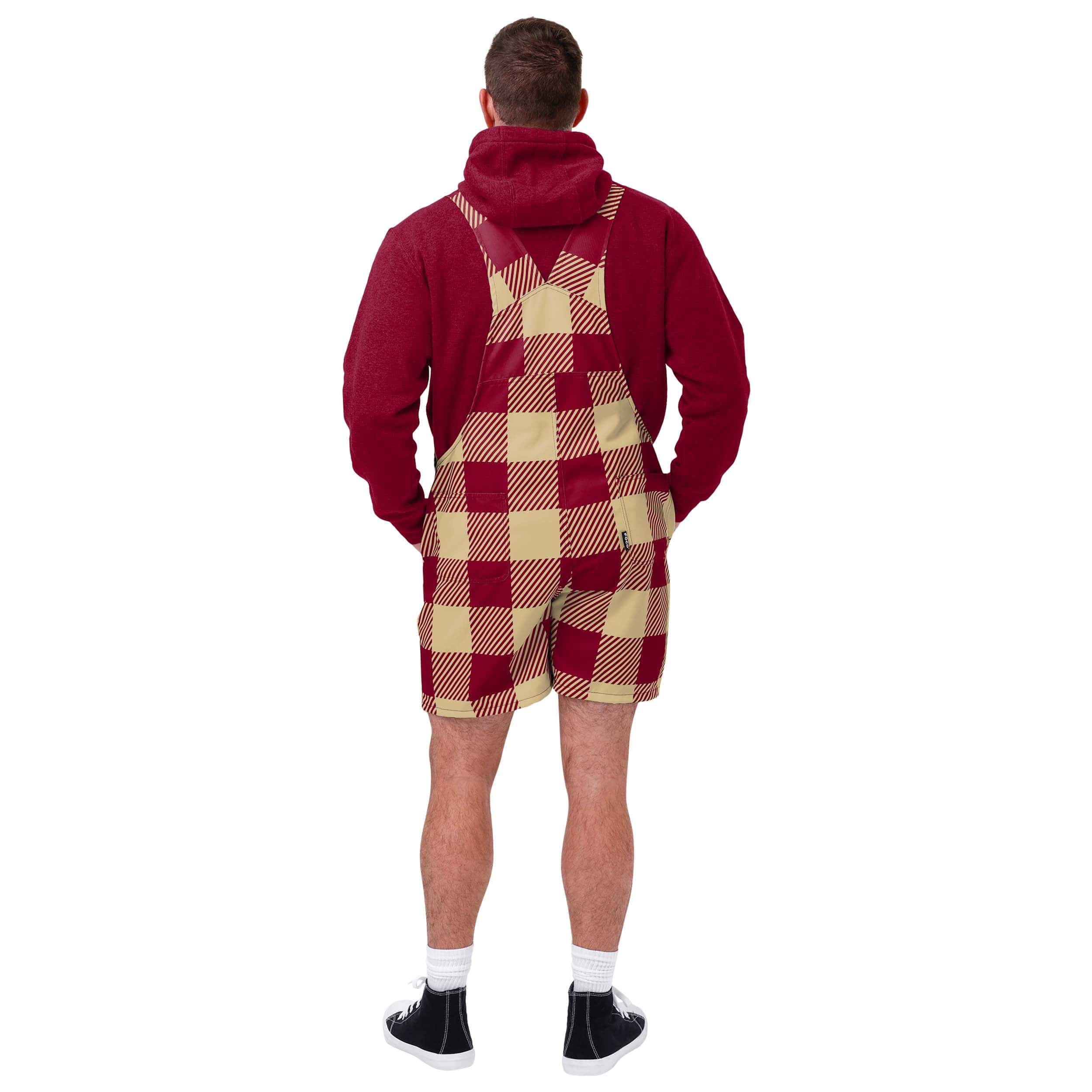 Florida State Seminoles NCAA Mens Plaid Bib Shortalls - Image 2