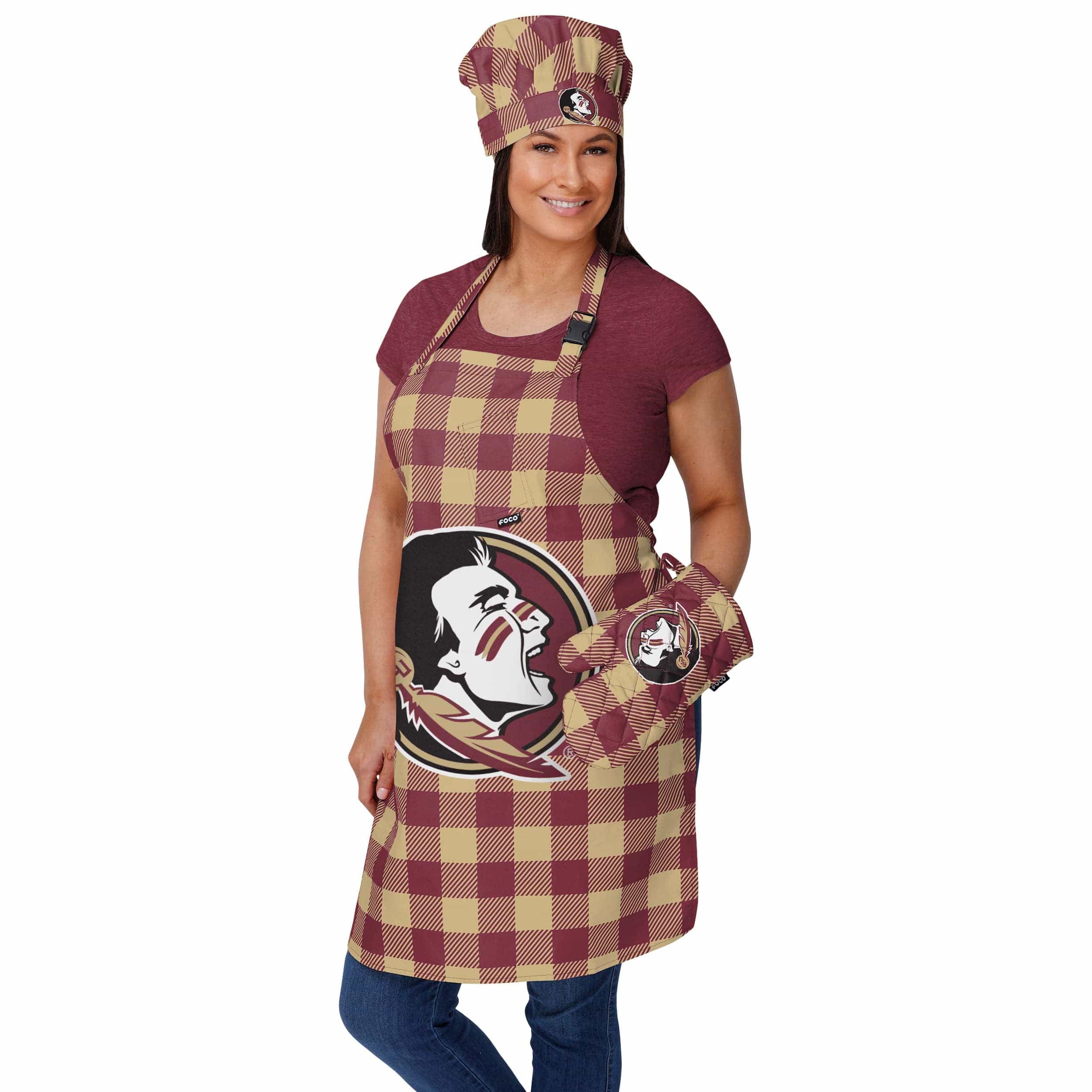 Florida State Seminoles NCAA Plaid Apron - Image 2