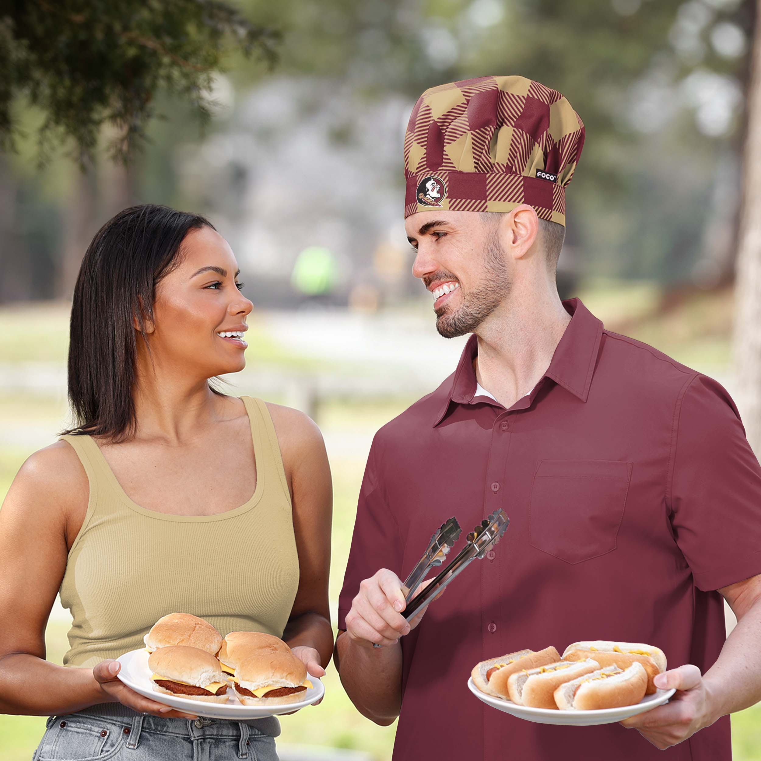 Florida State Seminoles NCAA Plaid Chef Hat - Image 3