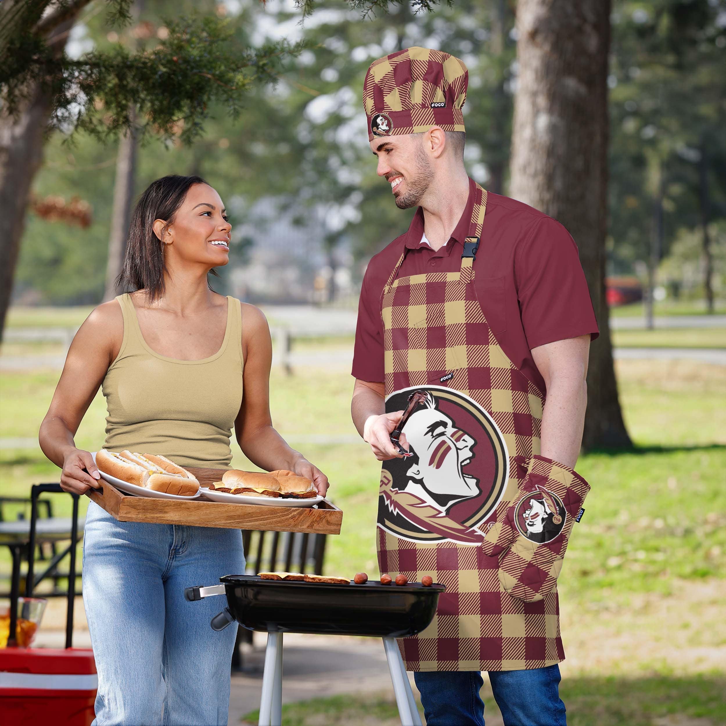 Florida State Seminoles NCAA Plaid Chef Set - Image 5