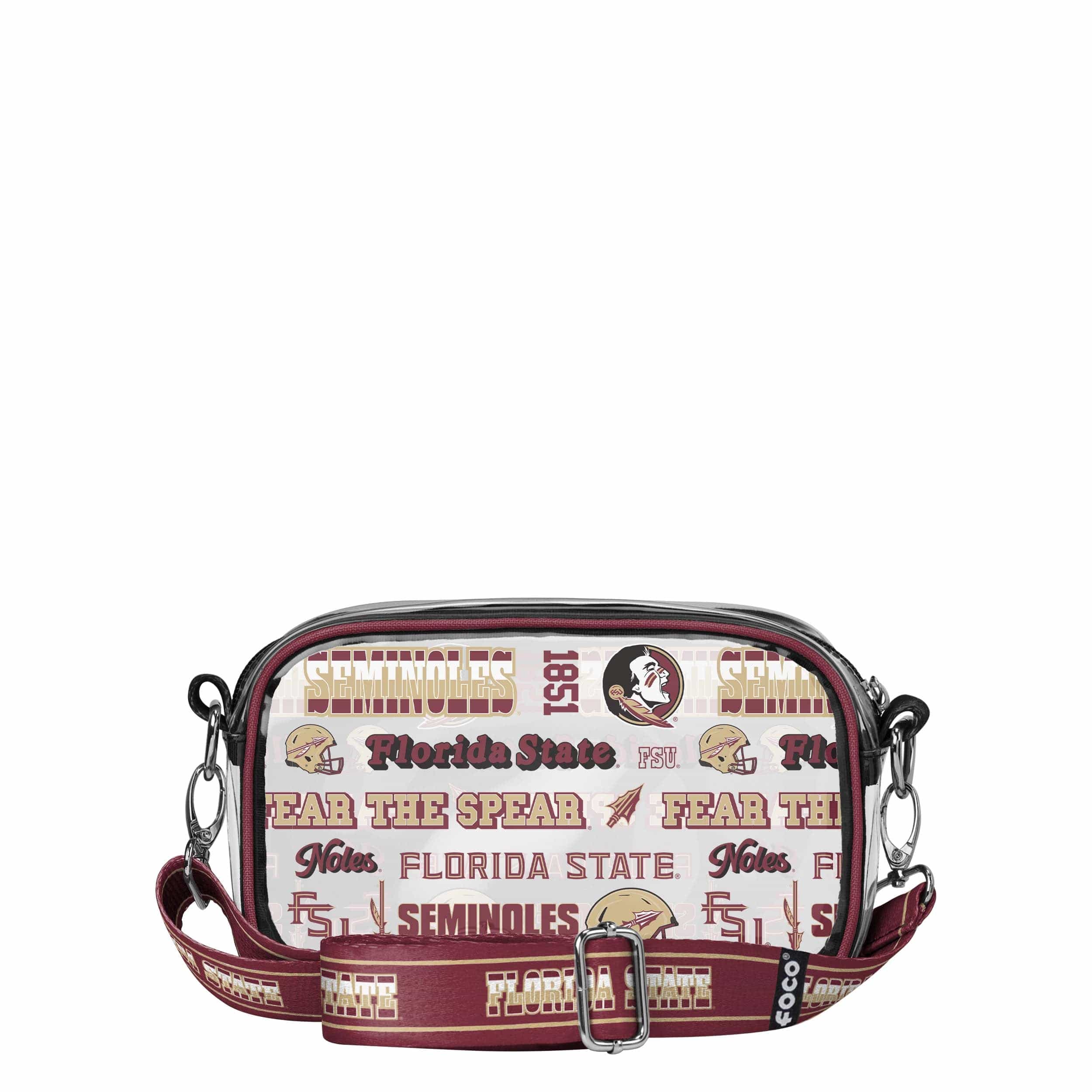 Florida State Seminoles NCAA Repeat Retro Print Clear Crossbody Bag - Image 5